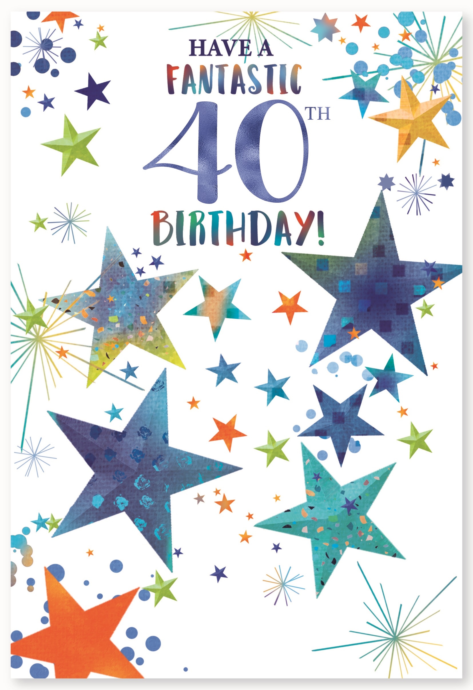 AGE 40 CARDS,Male 6`s Foil Stars