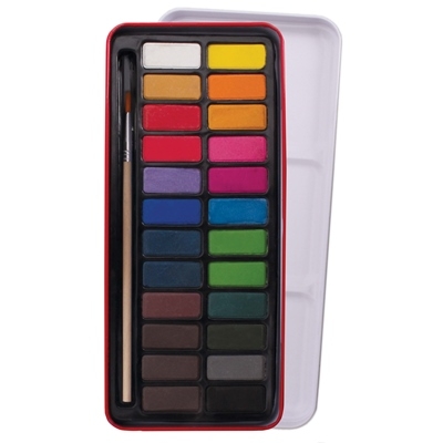 WATER COLOUR PALLET, In Tin Work of Art 24`s Asst.Cols H/p [Splittable]