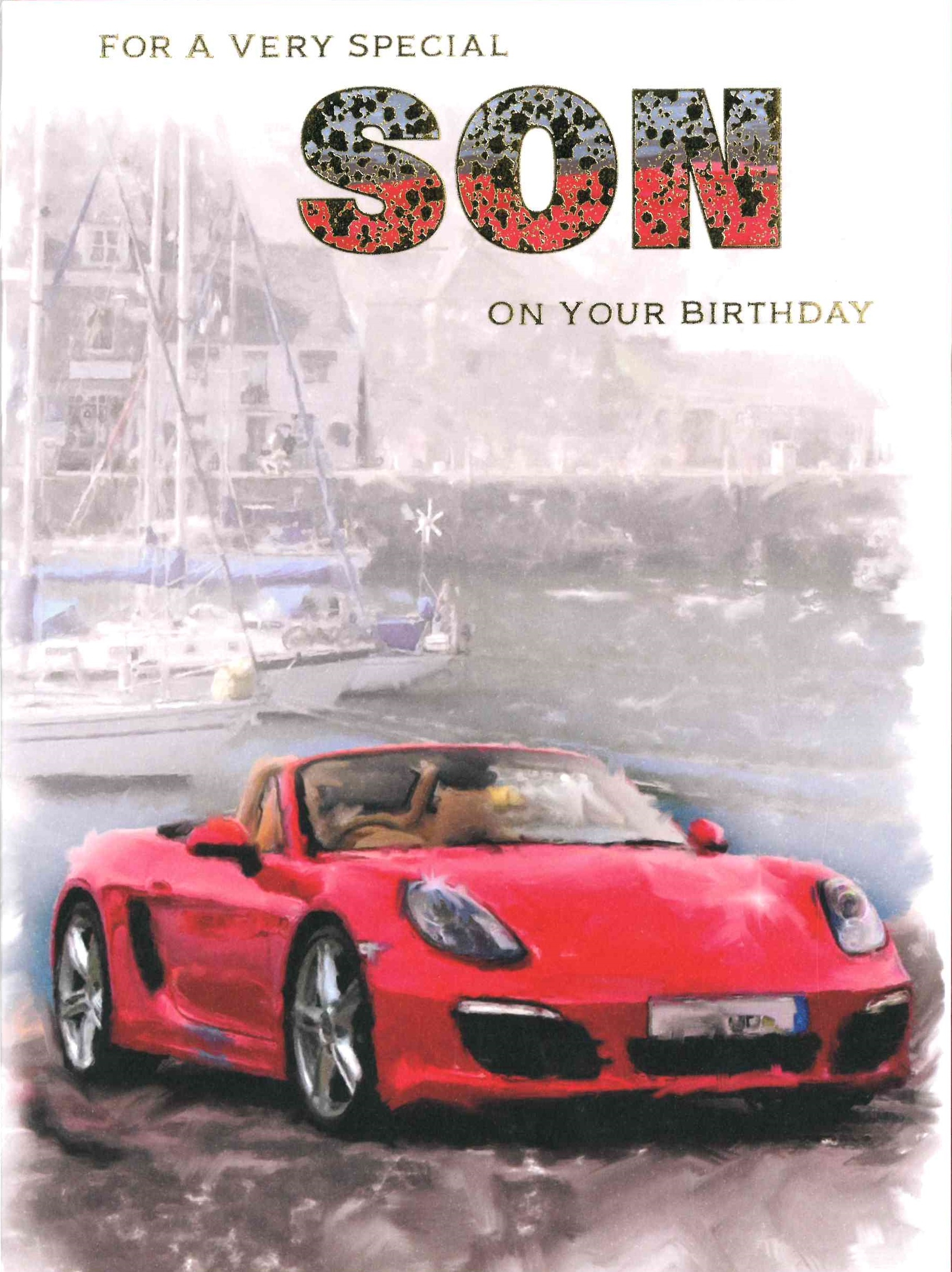 BIRTHDAY CARDS,Son 6`s Car and Boats