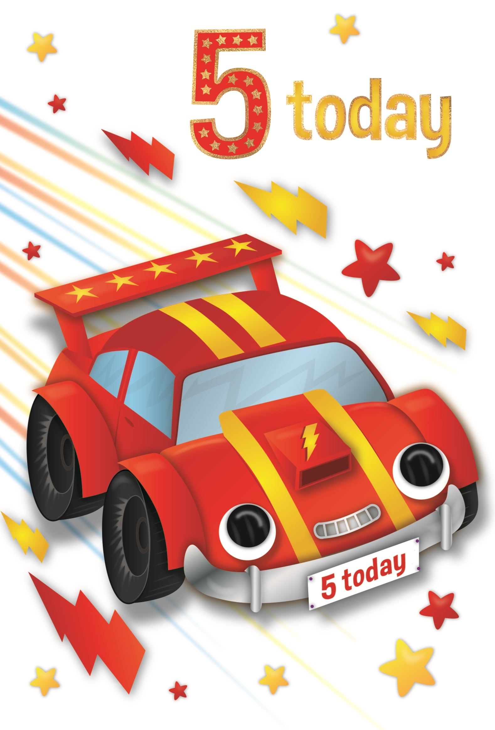 AGE 5 CARDS,Male 6`s Racing Car