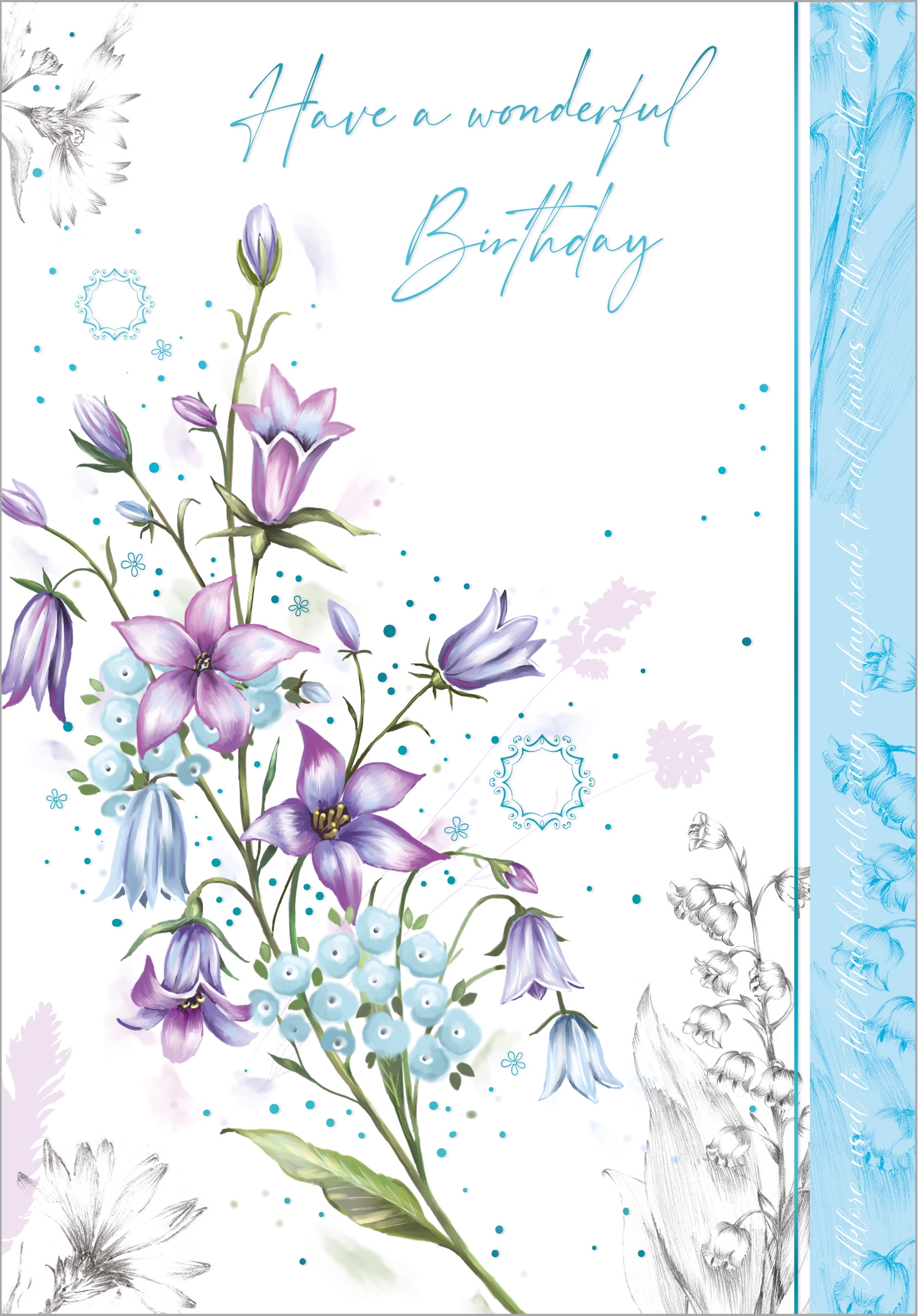 BIRTHDAY CARDS,6`s Spreading Bellflower