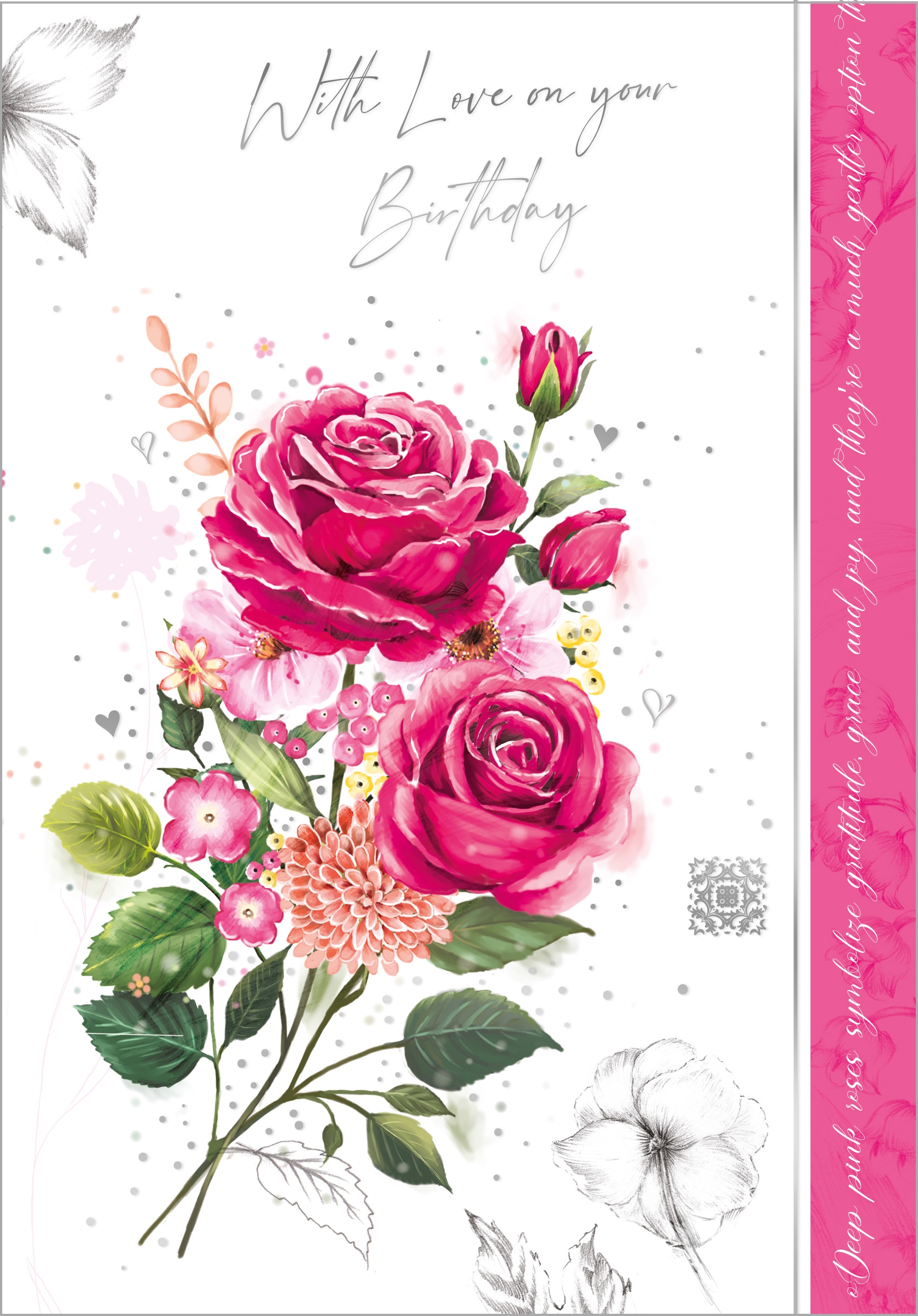 BIRTHDAY CARDS,6`s Chinese Rose