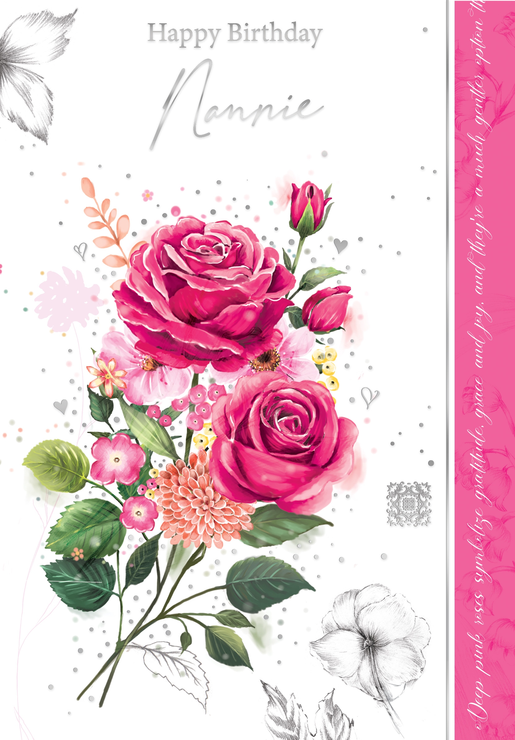 BIRTHDAY CARDS,Nannie 6`s Chinese Rose