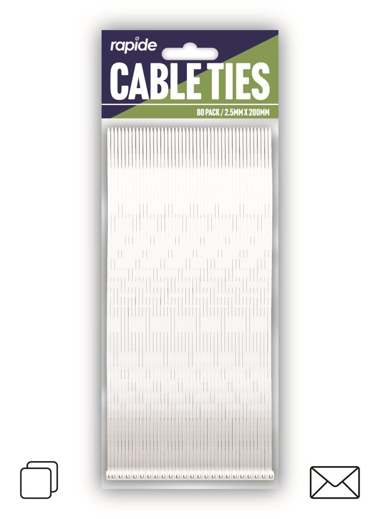 CABLE TIES, Black & Clear Asst 2.5 x 200mm 80`s I/cd [Splittable]