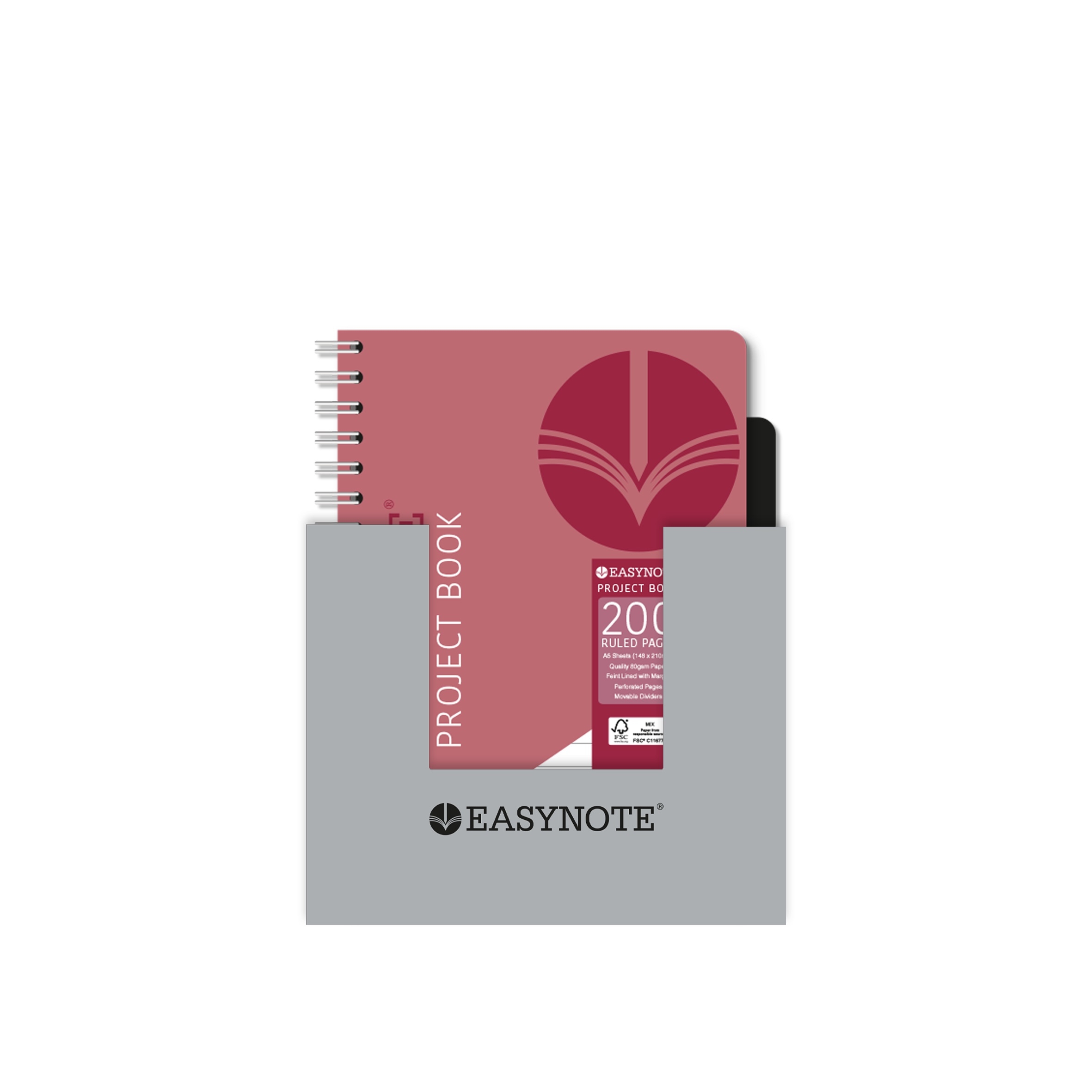 PROJECT BOOK,Easynote,A5 Twin Wire Classic Colours 200pg [Splittable]