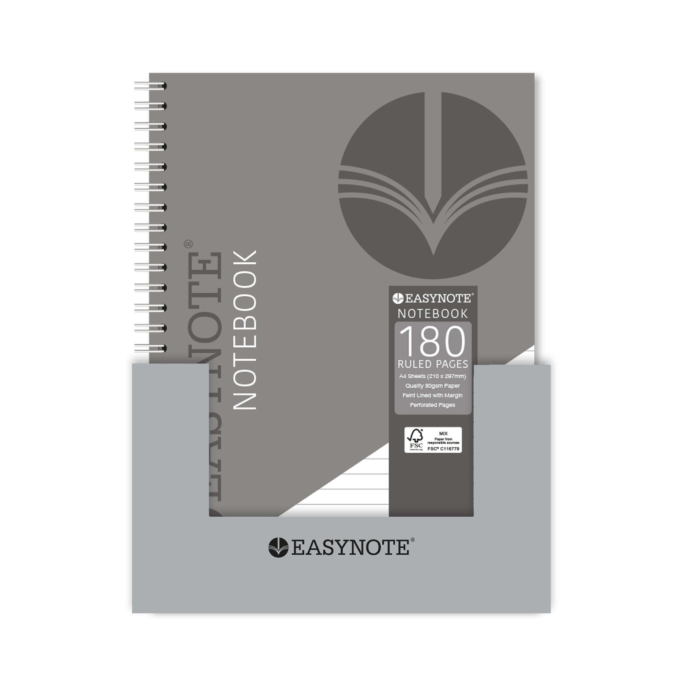 NOTEBOOK,Easynote,A4 Twin Wire Classic Colours 180pg [Splittable]