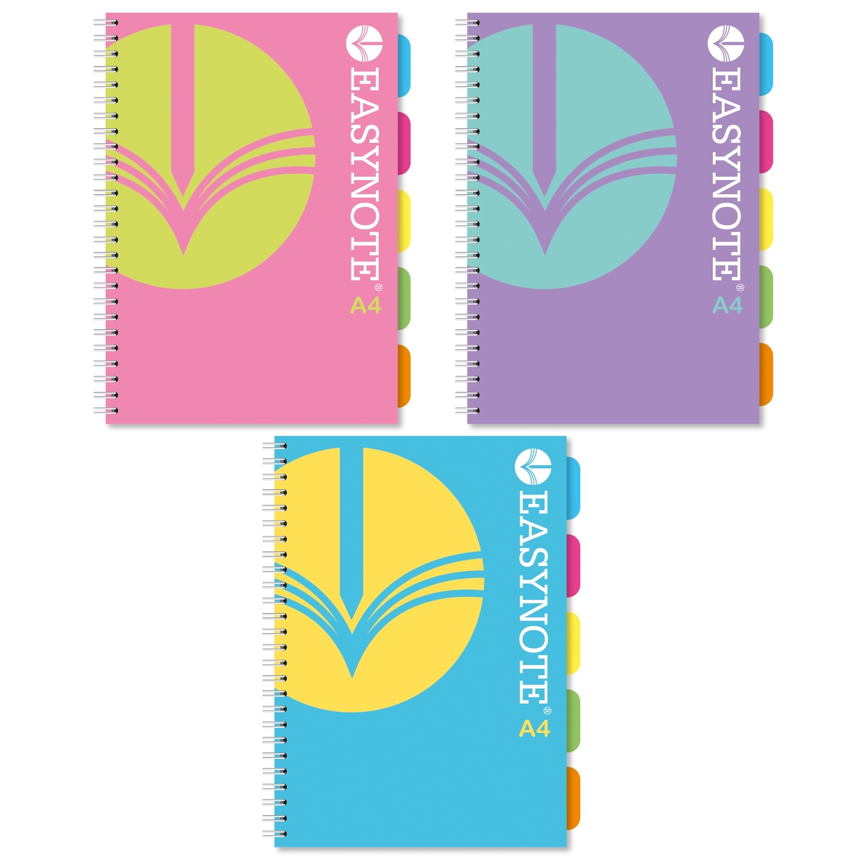 PROJECT BOOK,Easynote,A4 Twin Wire Bright Colours 200pg [Splittable]