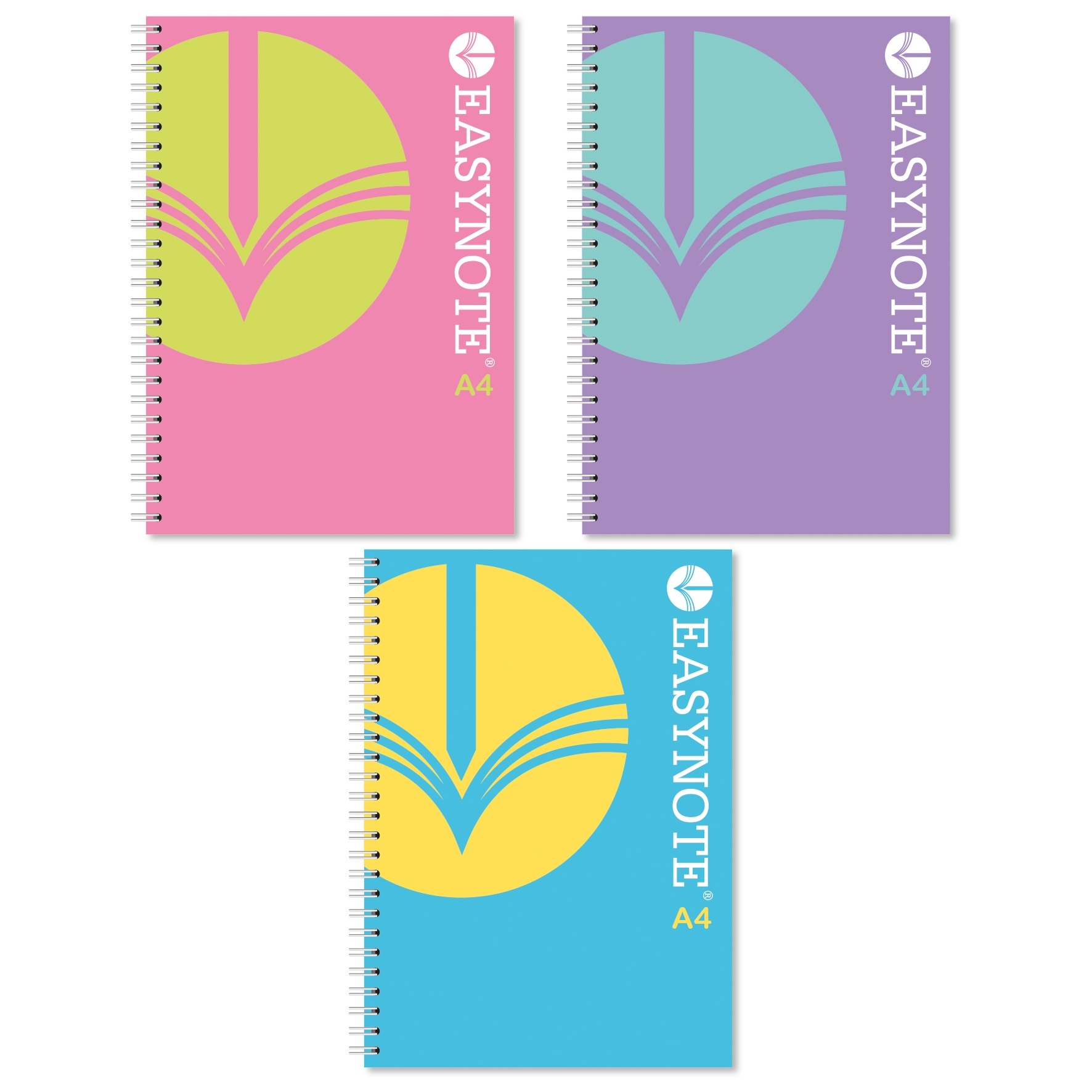 NOTEBOOK,Easynote,A4 Twin Wire Bright Colours 180pg [Splittable]