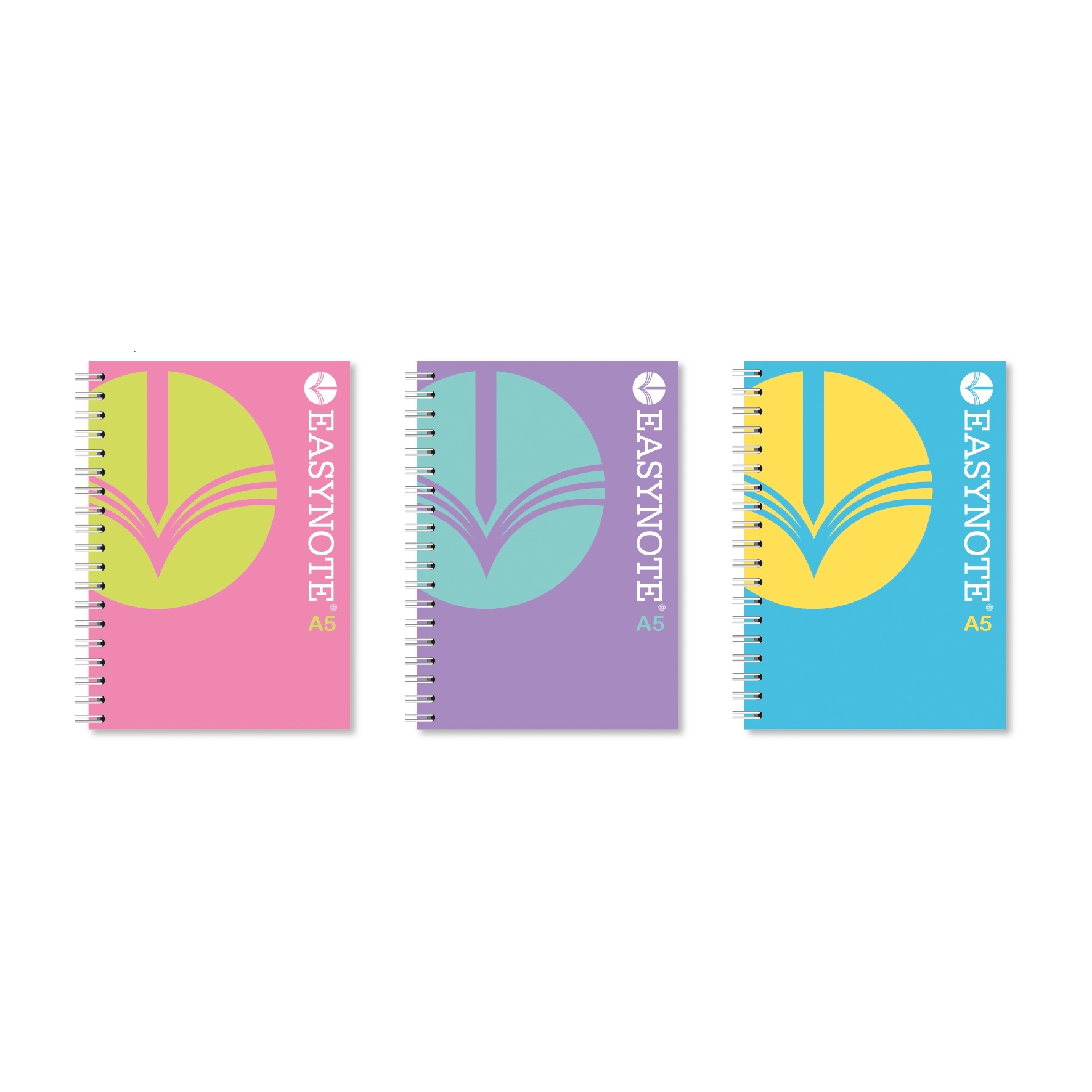 NOTEBOOK,Easynote,A5 Twin Wire Bright Colours 180pg [Splittable]