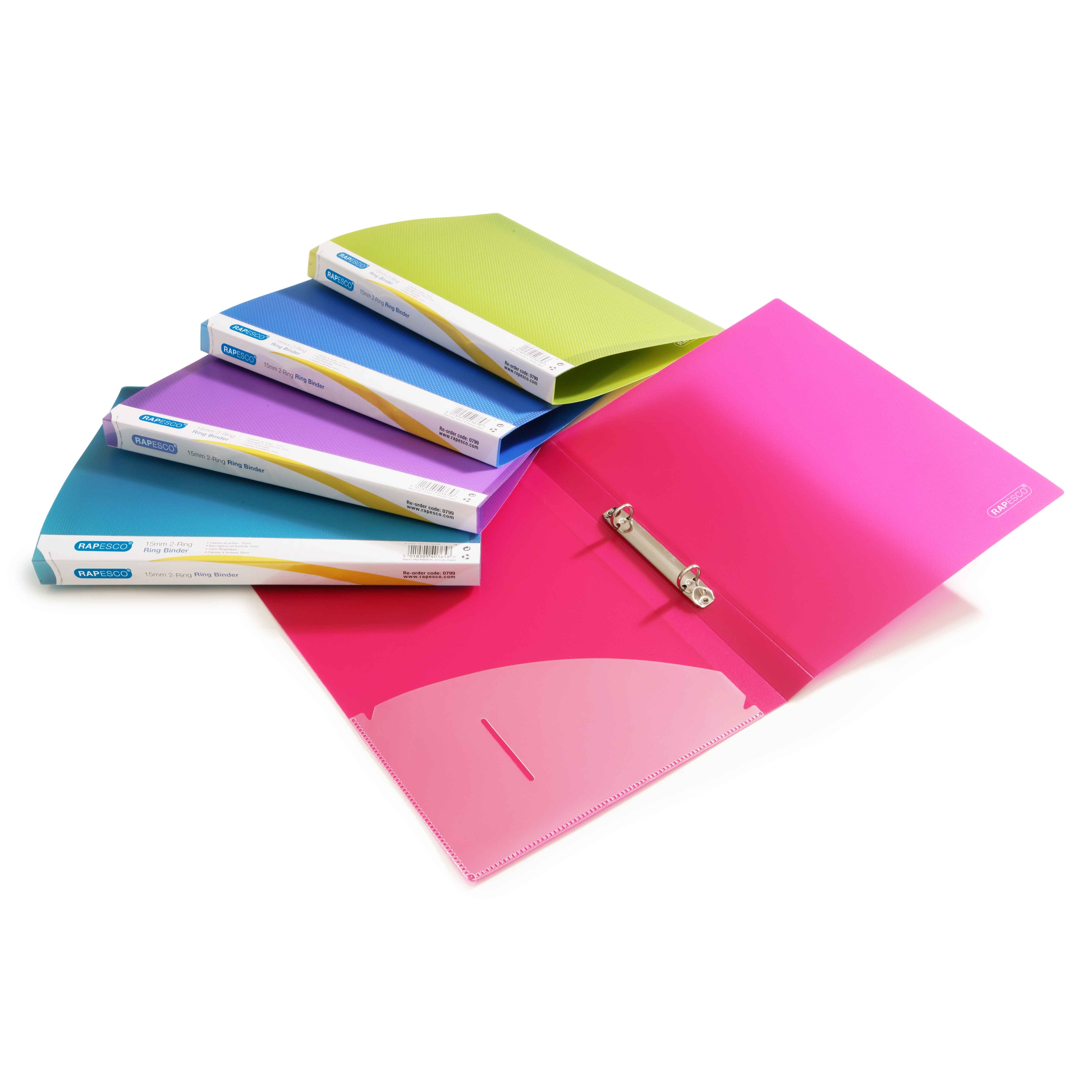 RING BINDER, A4 2-Ring, Bright Colours Transparent, 5 Asst. [Splittable]