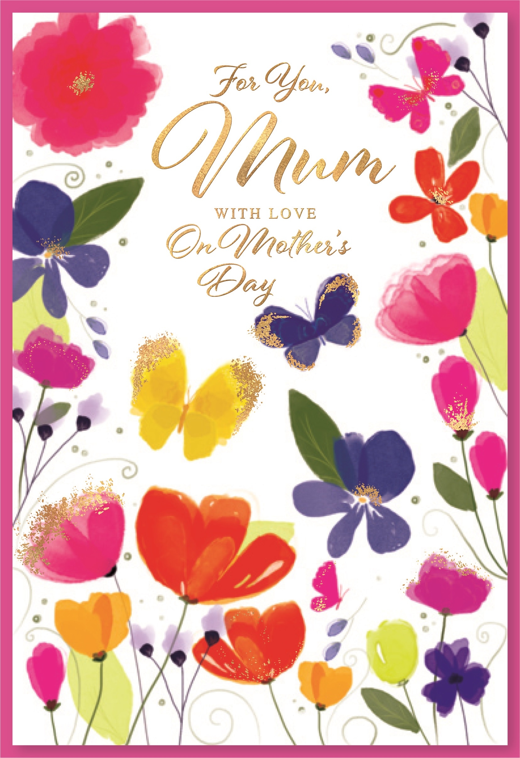MOTHER`S DAY CARDS,Mum 6`s Floral Butterflies