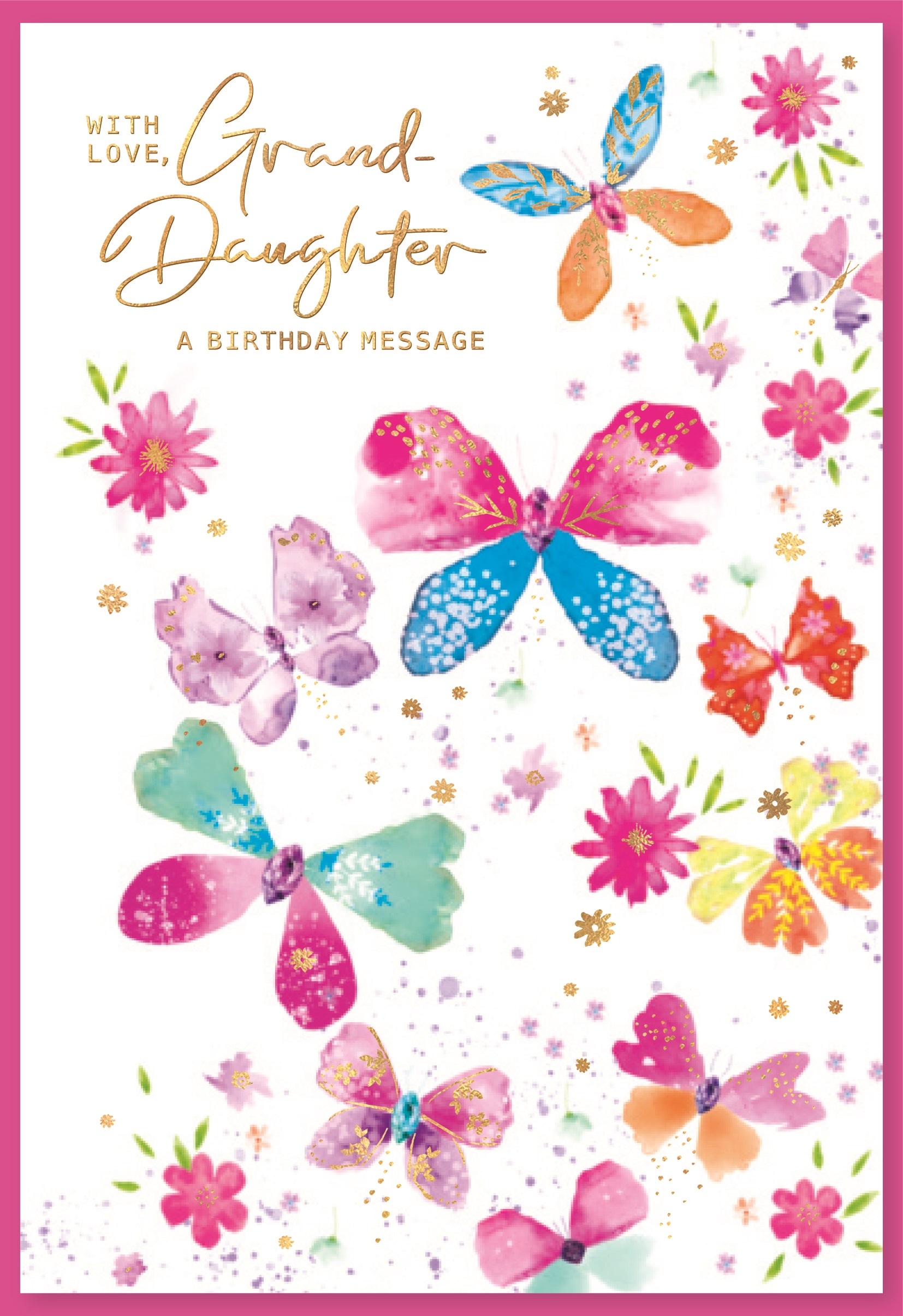 BIRTHDAY CARDS,Granddaughter Floral Butterflies