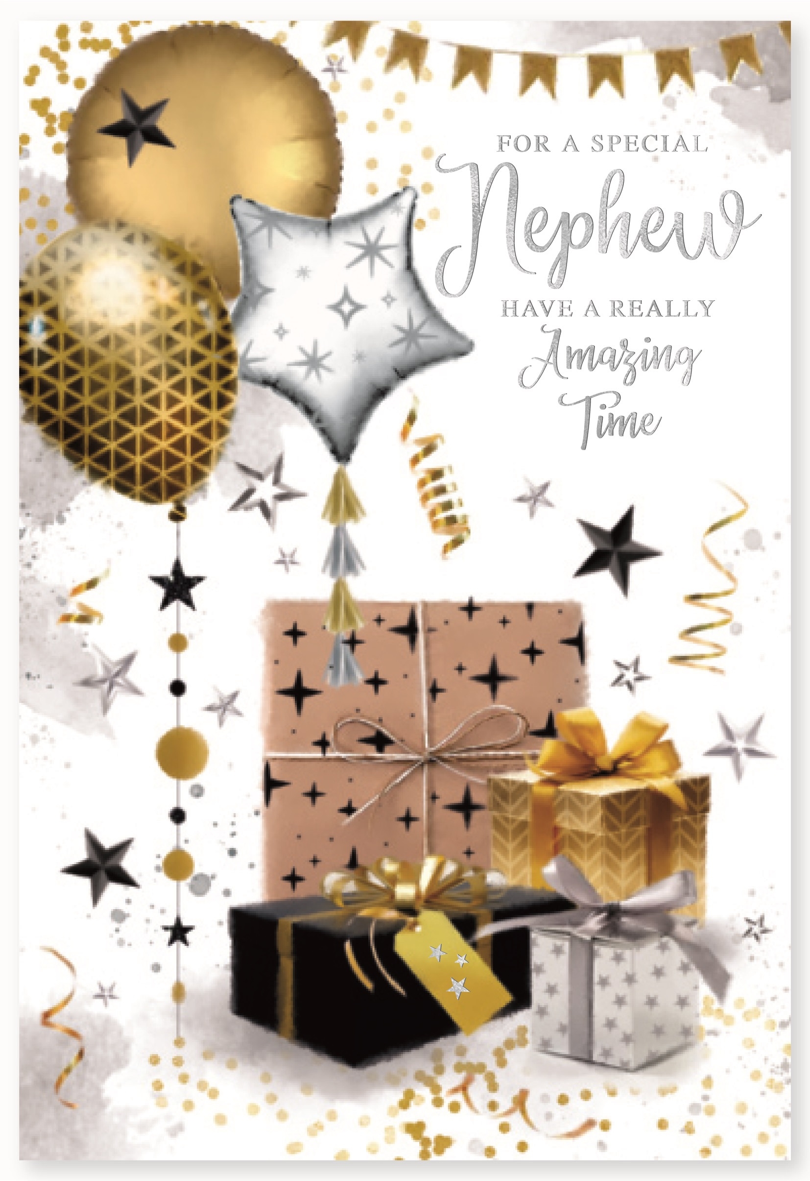 BIRTHDAY CARDS,Nephew 6`s Presents & Balloons