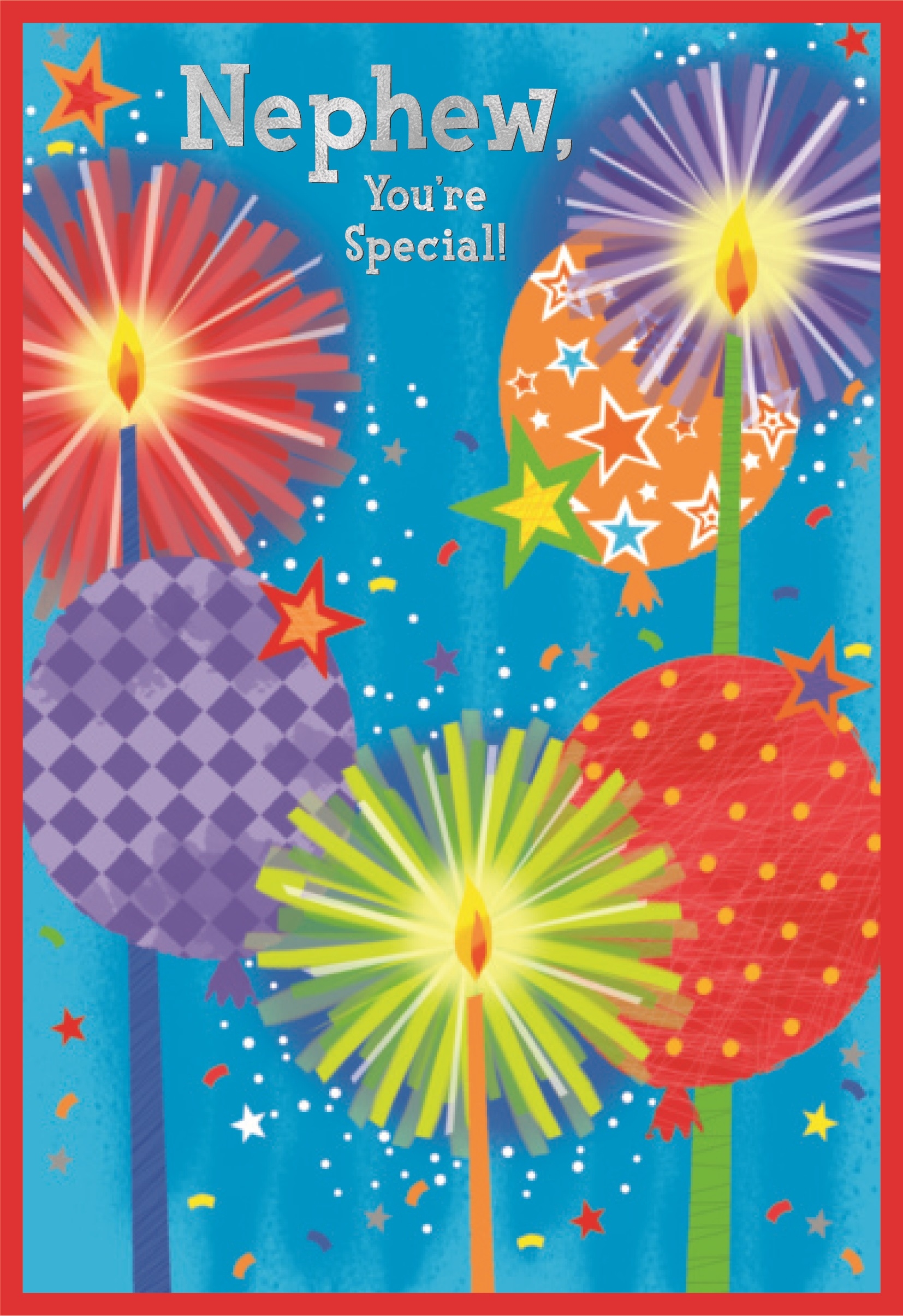 BIRTHDAY CARDS,Nephew 6`s Candles & Balloons