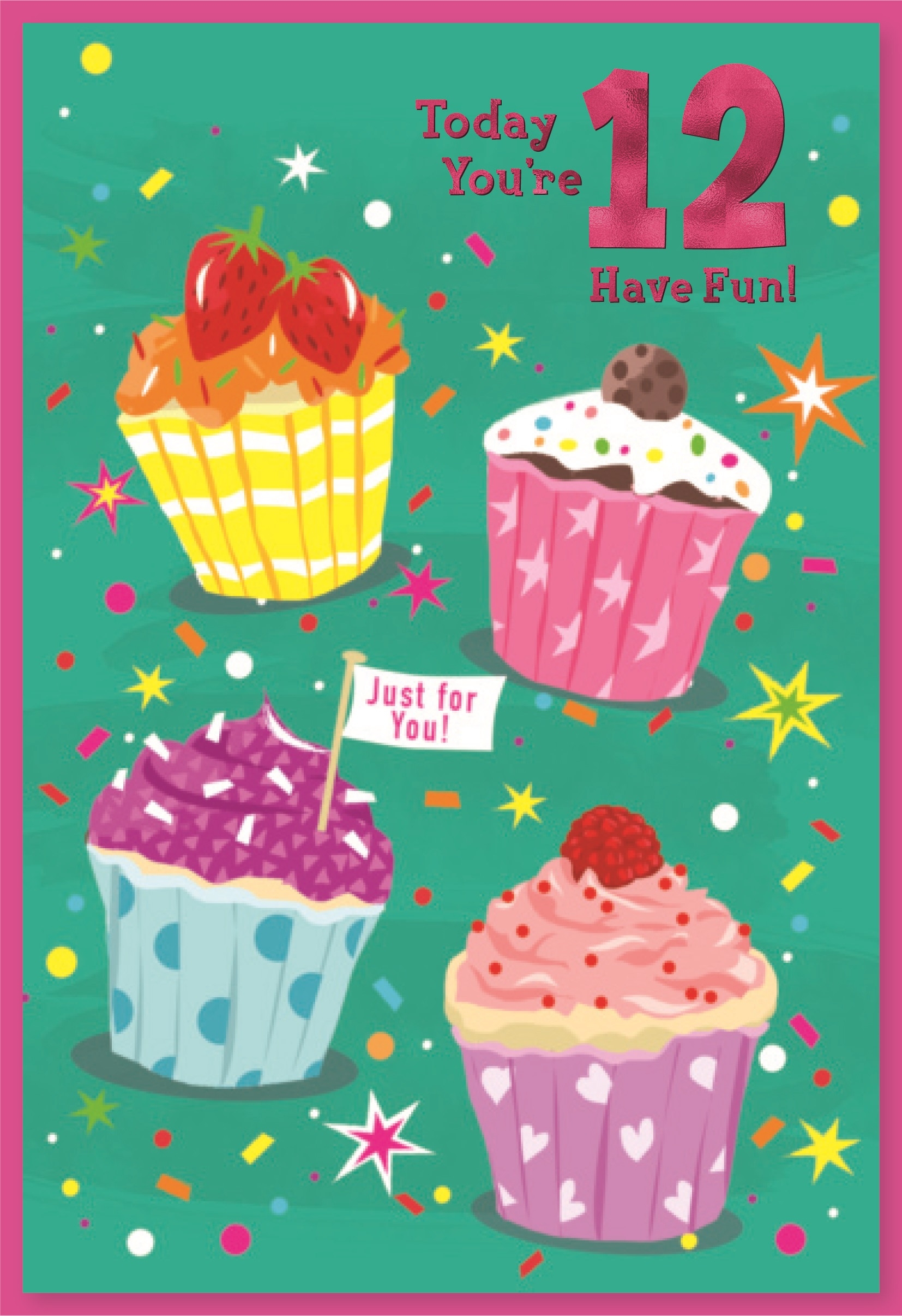AGE 12 CARDS,Female 6`s Cupcakes