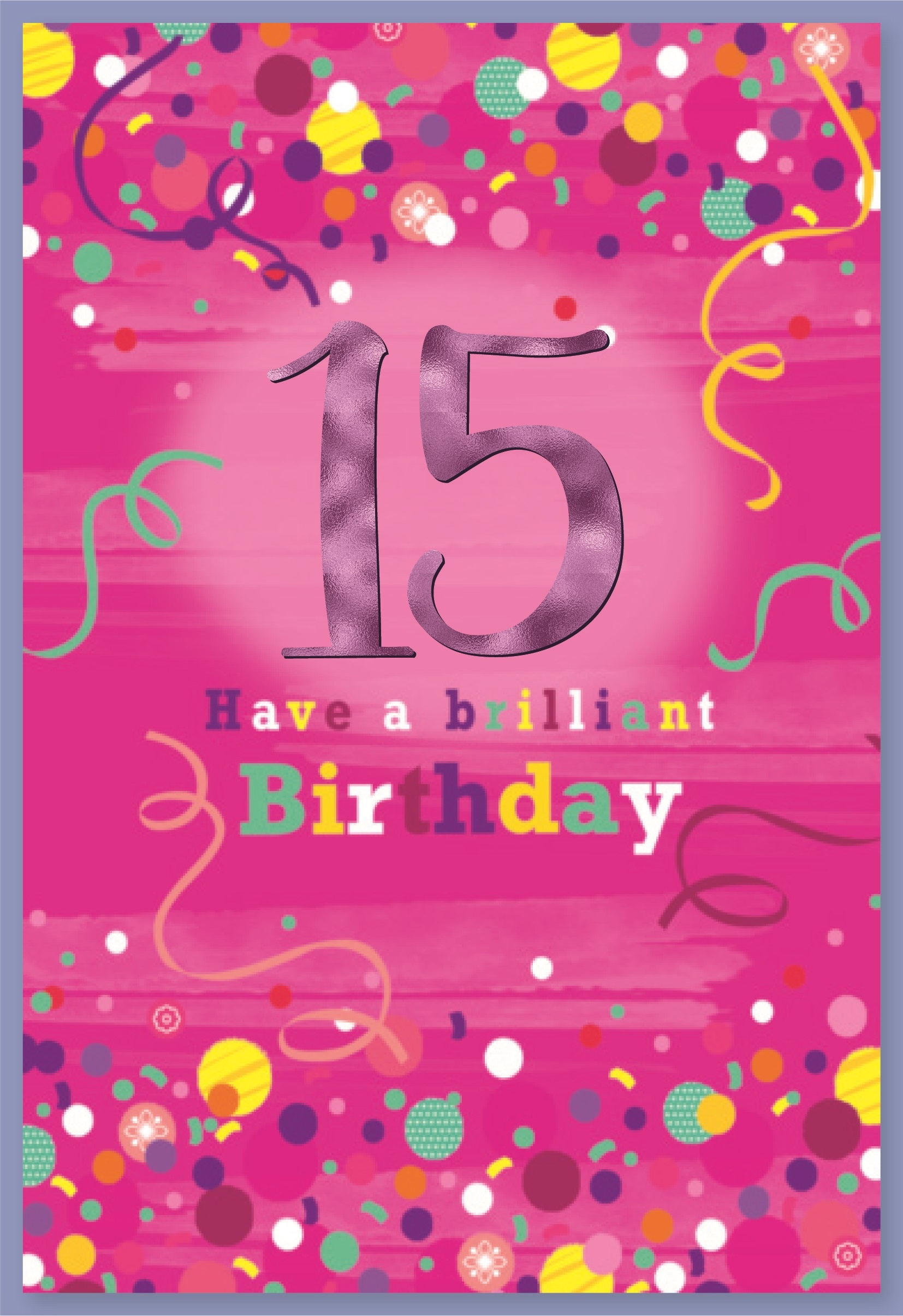 AGE 15 CARDS,Female 6`s Streamers & Dots