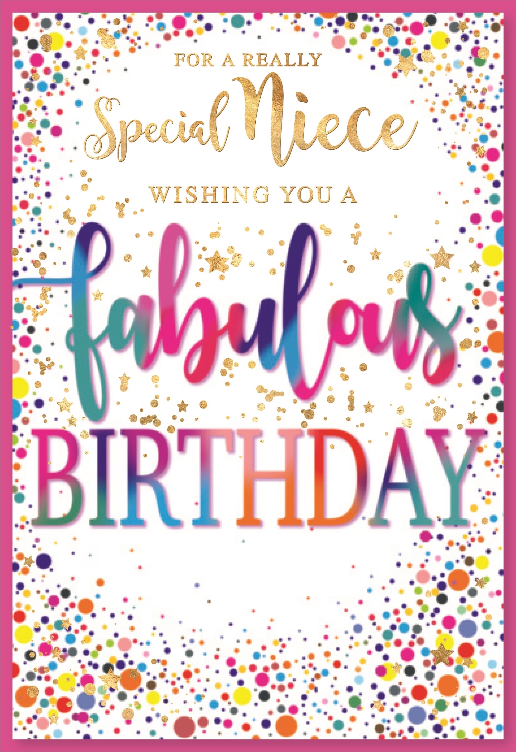 BIRTHDAY CARDS,Niece 6`s Text & Dots