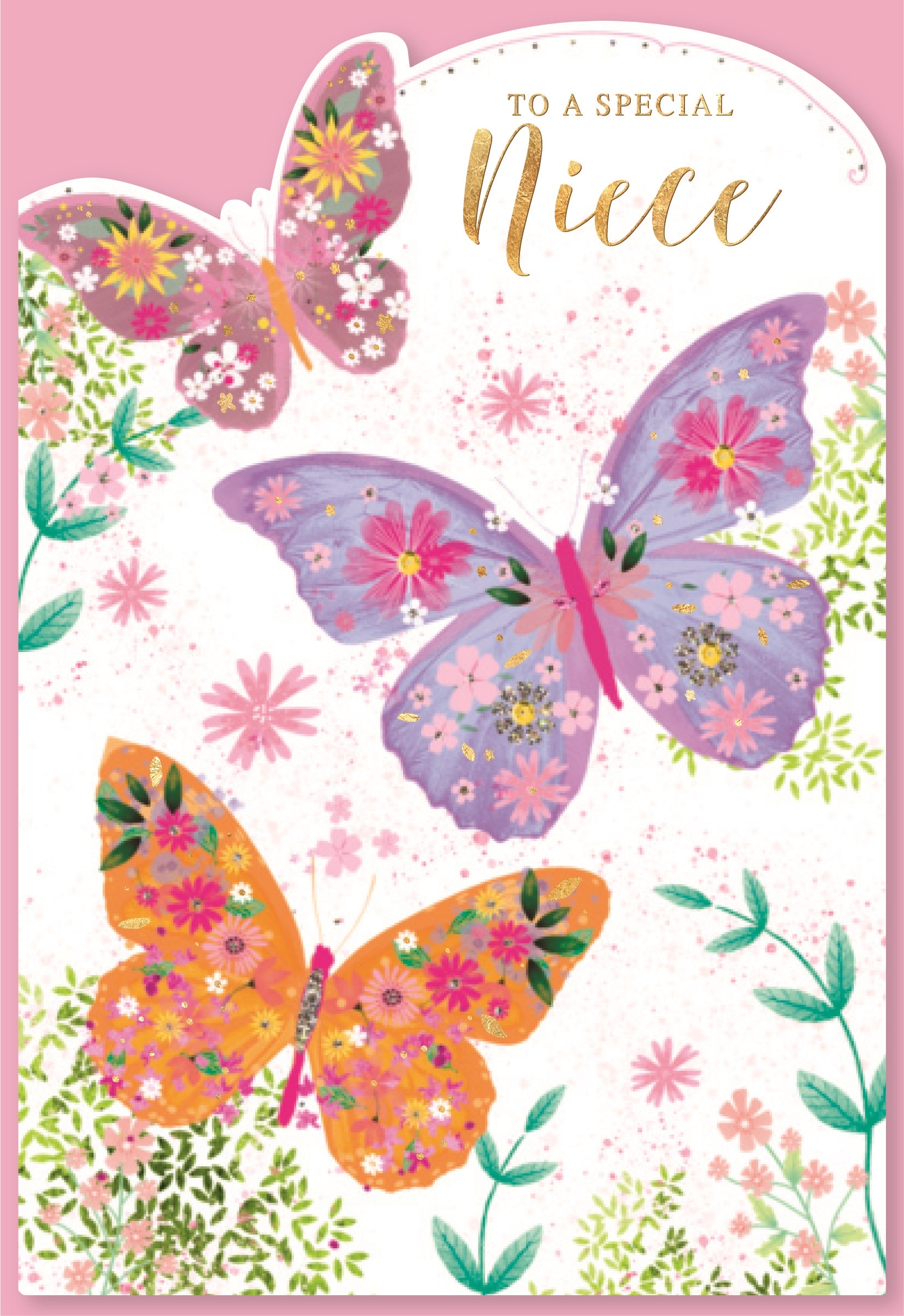 BIRTHDAY CARDS,Niece 6`s Butterflies