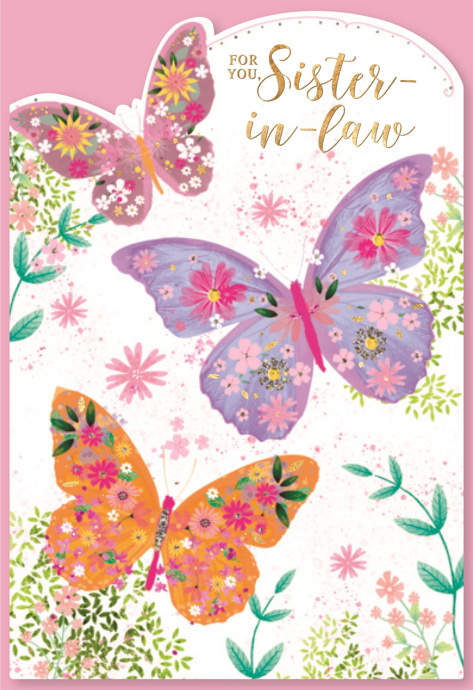 BIRTHDAY CARDS,Sister in Law 6`s Butterflies