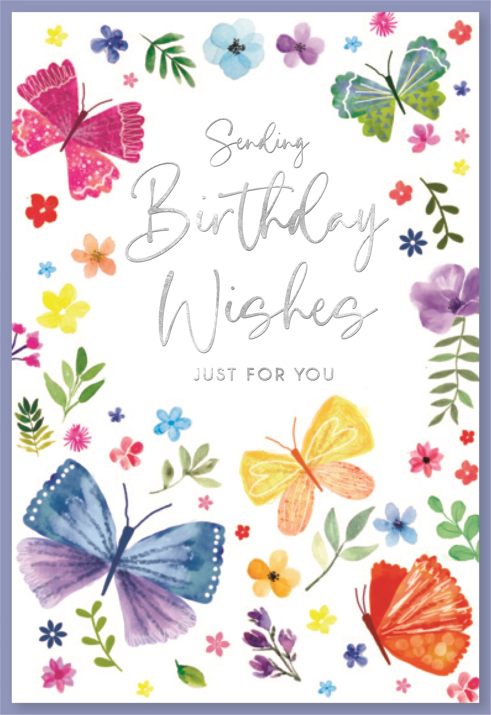 BIRTHDAY CARDS,6`s Floral Butterflies