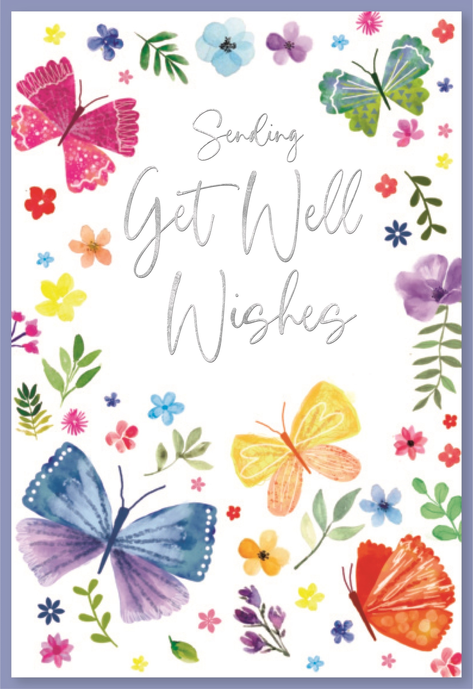 GET WELL CARDS,6`s Floral Butterflies