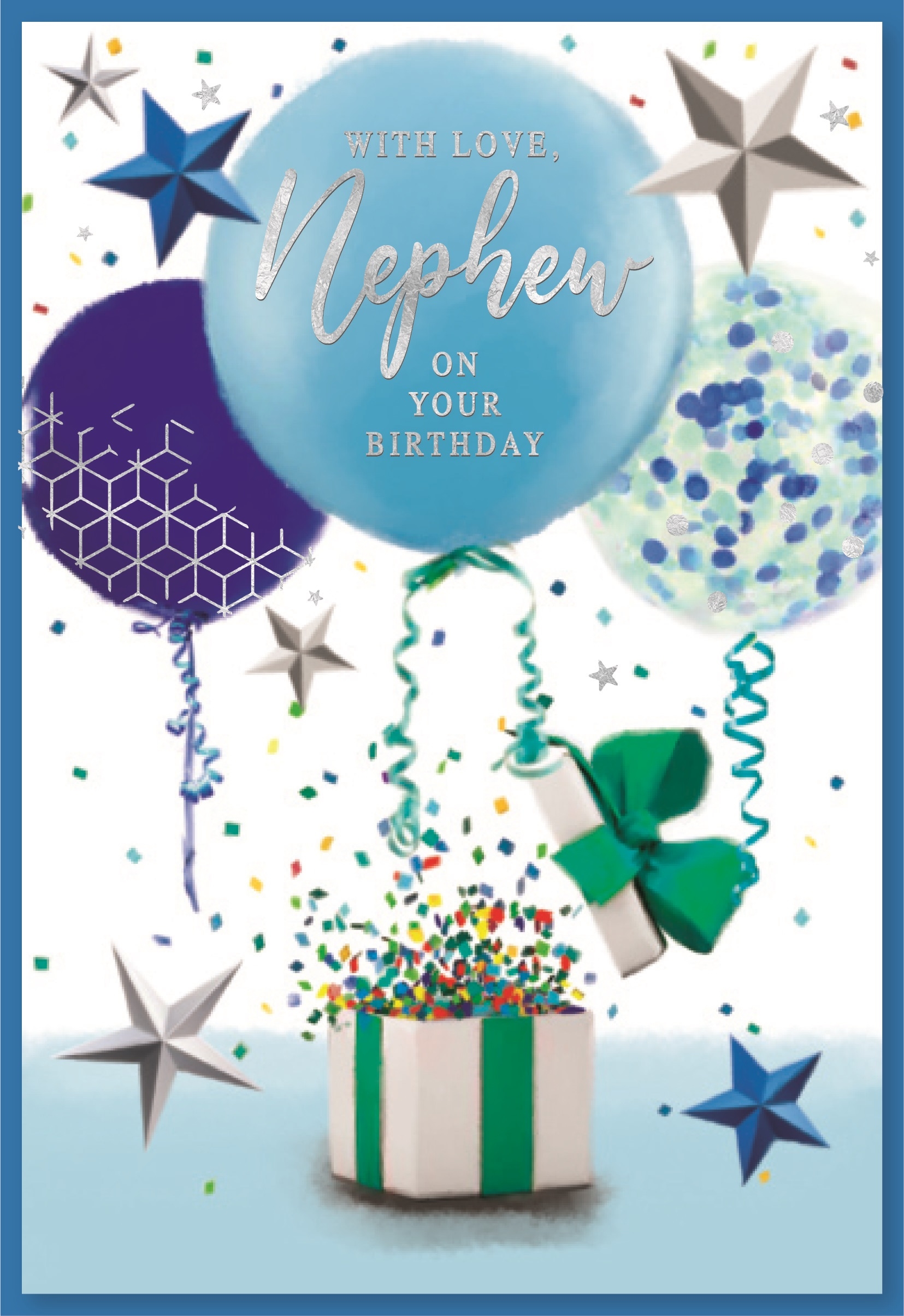 BIRTHDAY CARDS,Nephew 6`s Balloons & Stars
