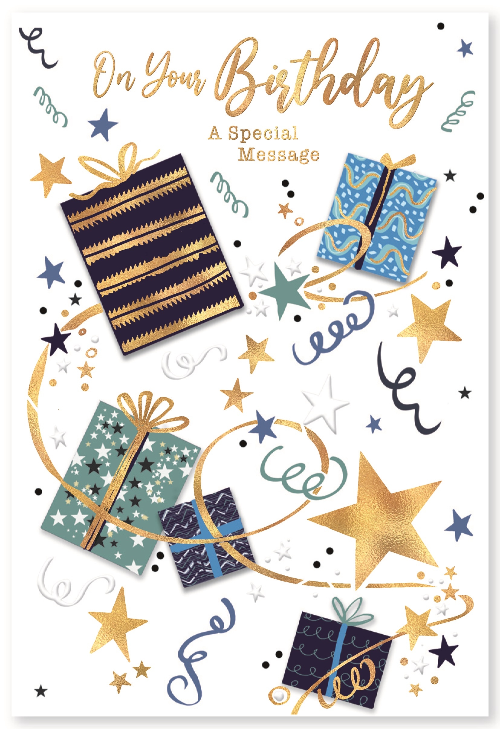 BIRTHDAY CARDS,6`s Streamers, Stars & Presents