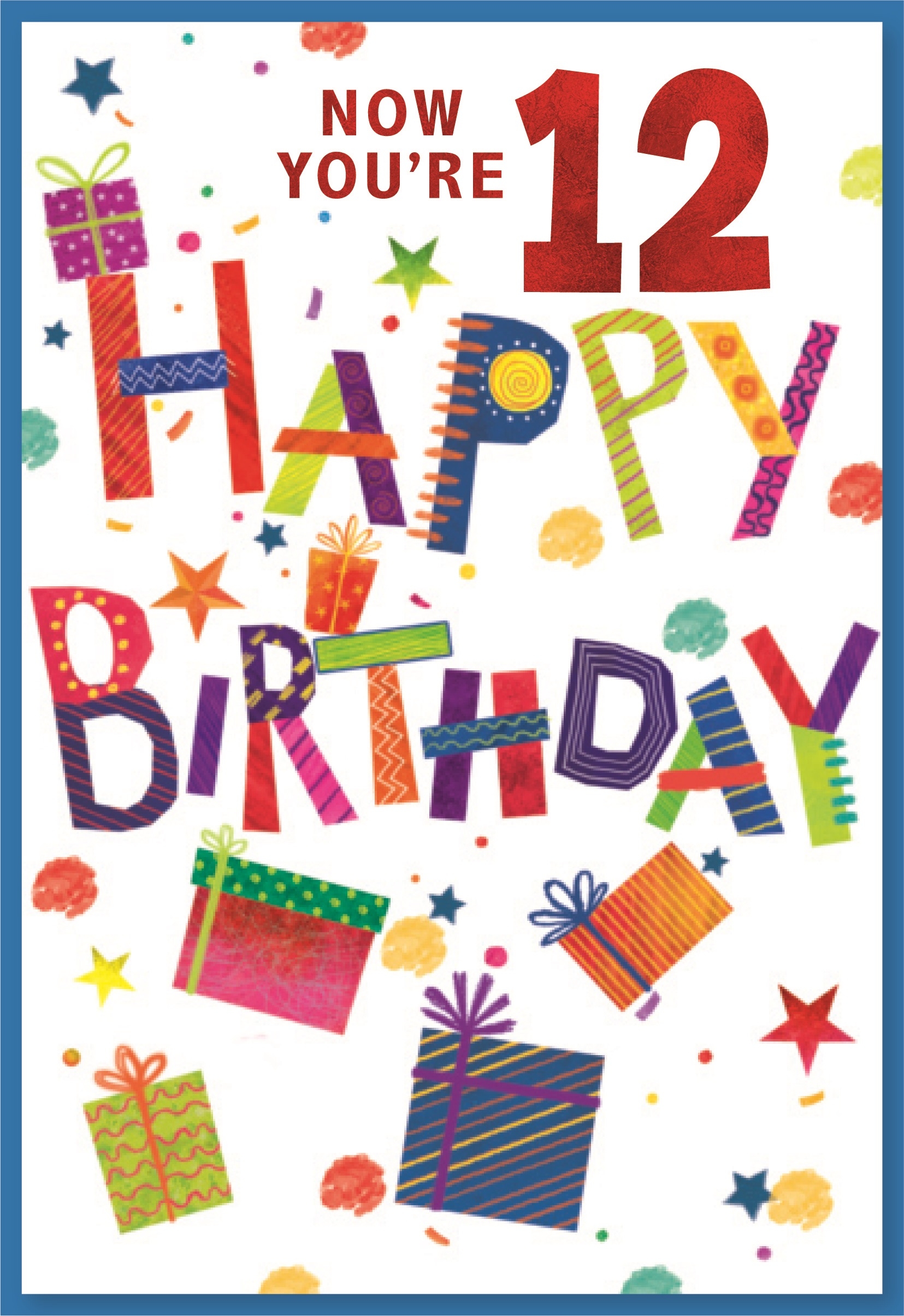 AGE 12 CARDS,Male 6`s Text & Presents