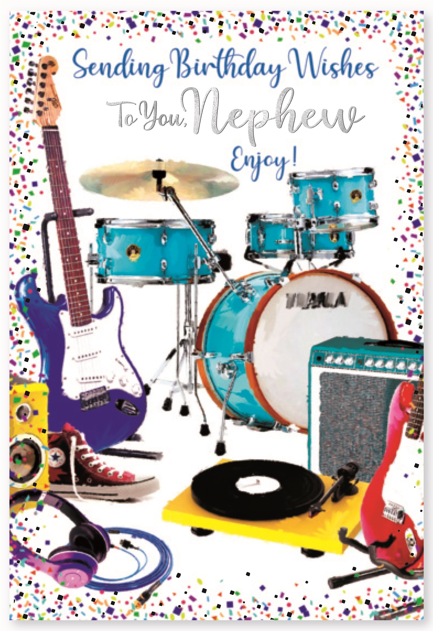 BIRTHDAY CARDS,Nephew 6`s Drum Kit