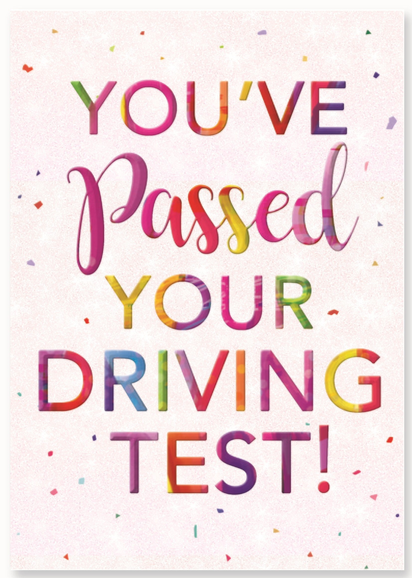 DRIVING TEST PASS CARDS,6`s Confetti & Text