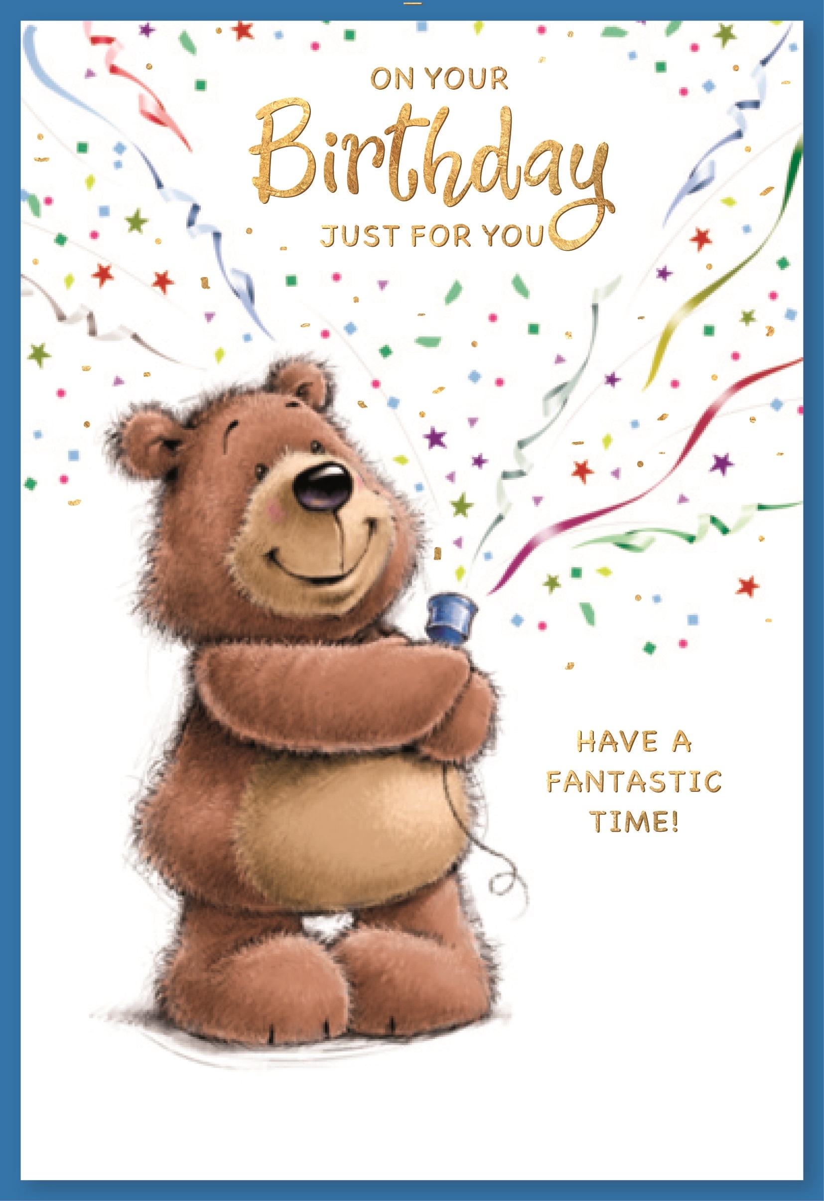 BIRTHDAY CARDS,6`s Teddy Bear & Party Popper