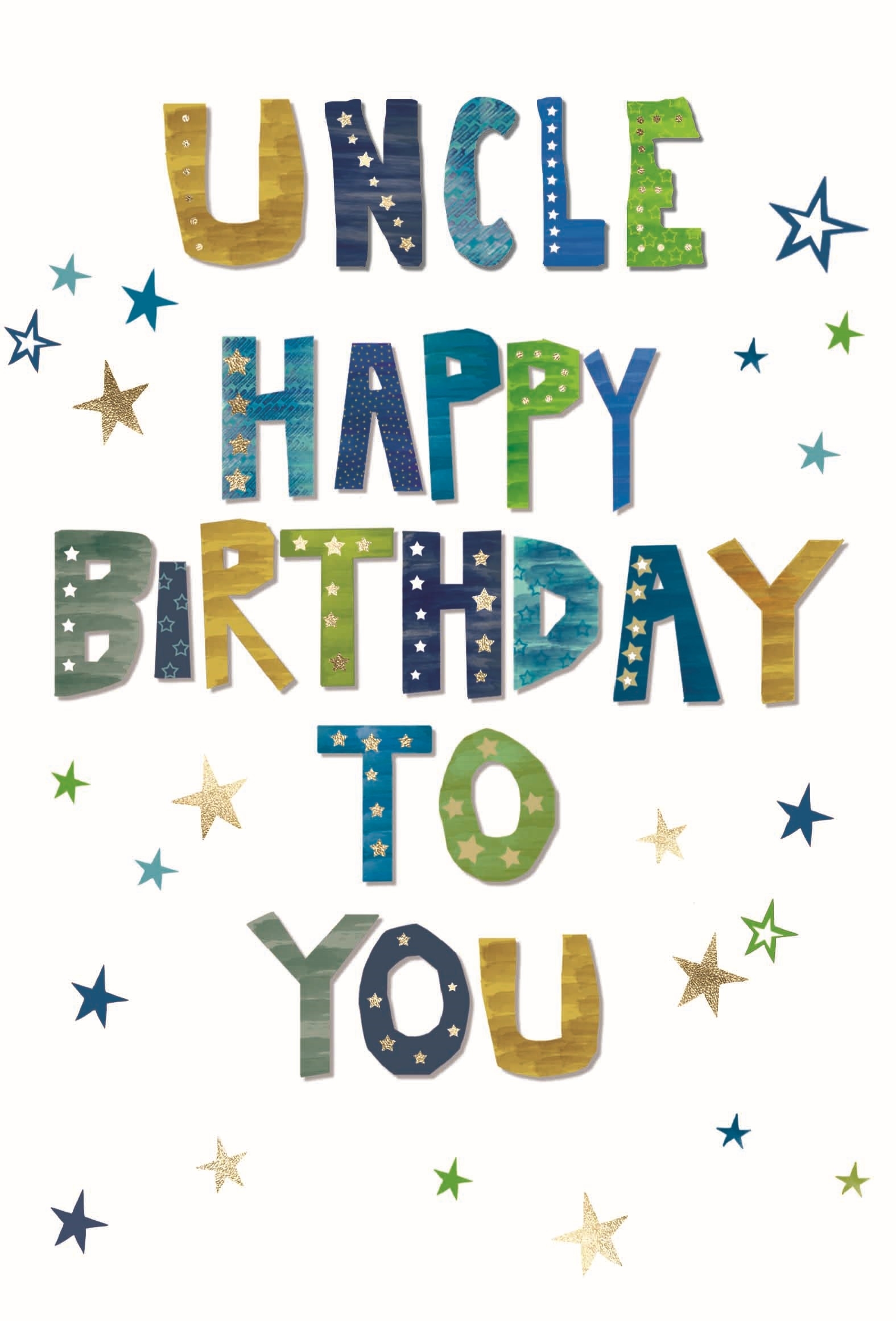 BIRTHDAY CARDS,Uncle 6`s Stars & Text