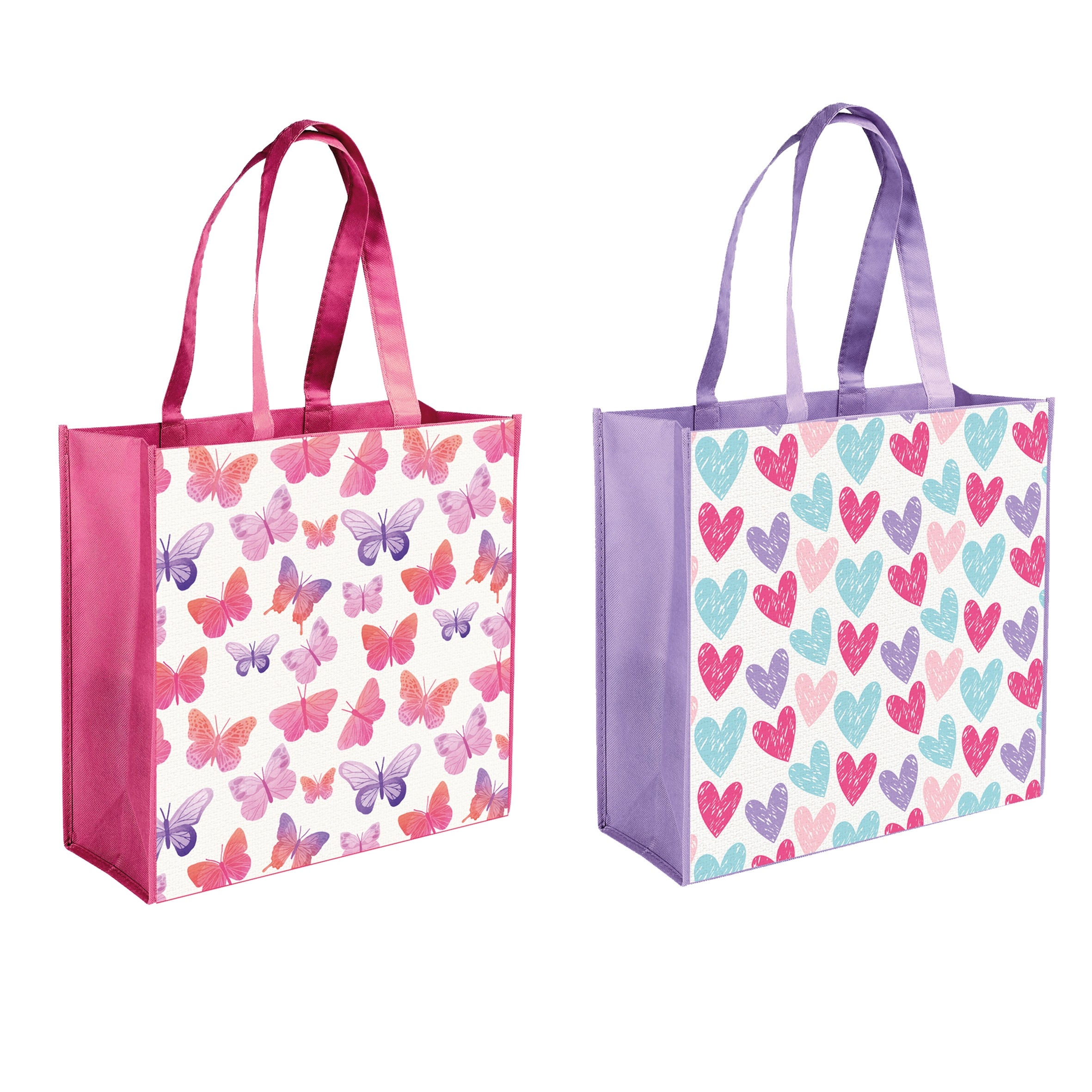 GIFT BAG,Hearts & Butterflies PP (Large Shopper) [Packs Only]