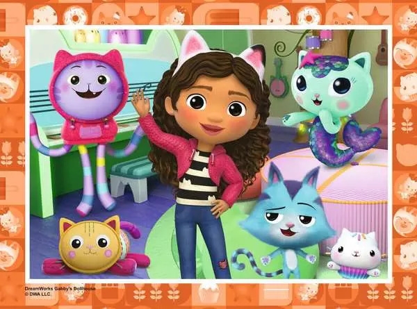 JIGSAW,4 in a Box,Gabby`s Dollhouse (12,16,20,24)