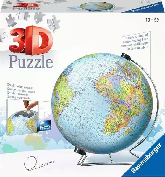 JIGSAW,3D,540pc.The World on V Stand (Ravensburger)