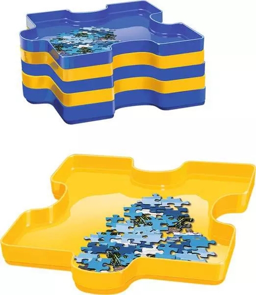 PUZZLE SORT & GO,6 Stackable Sorting Trays [Splittable]