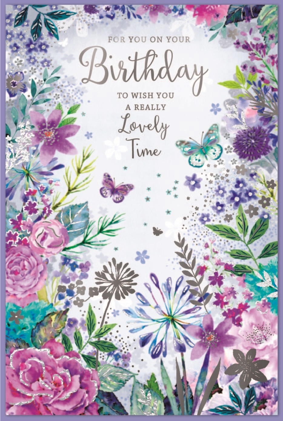 BIRTHDAY CARDS,6`s Floral Butterflies