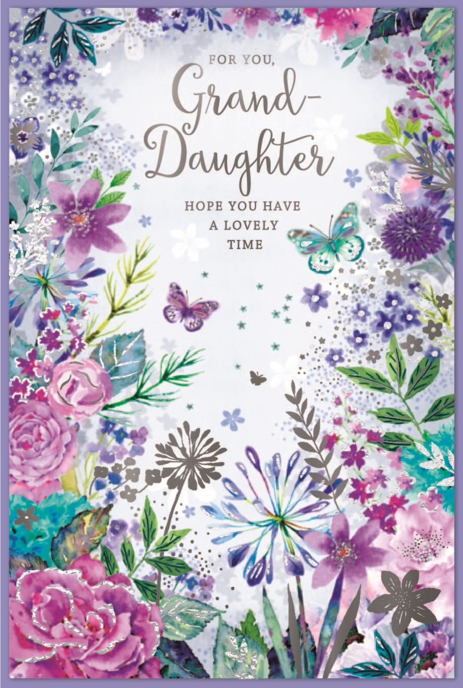 BIRTHDAY CARDS,Granddaughter Floral Butterflies