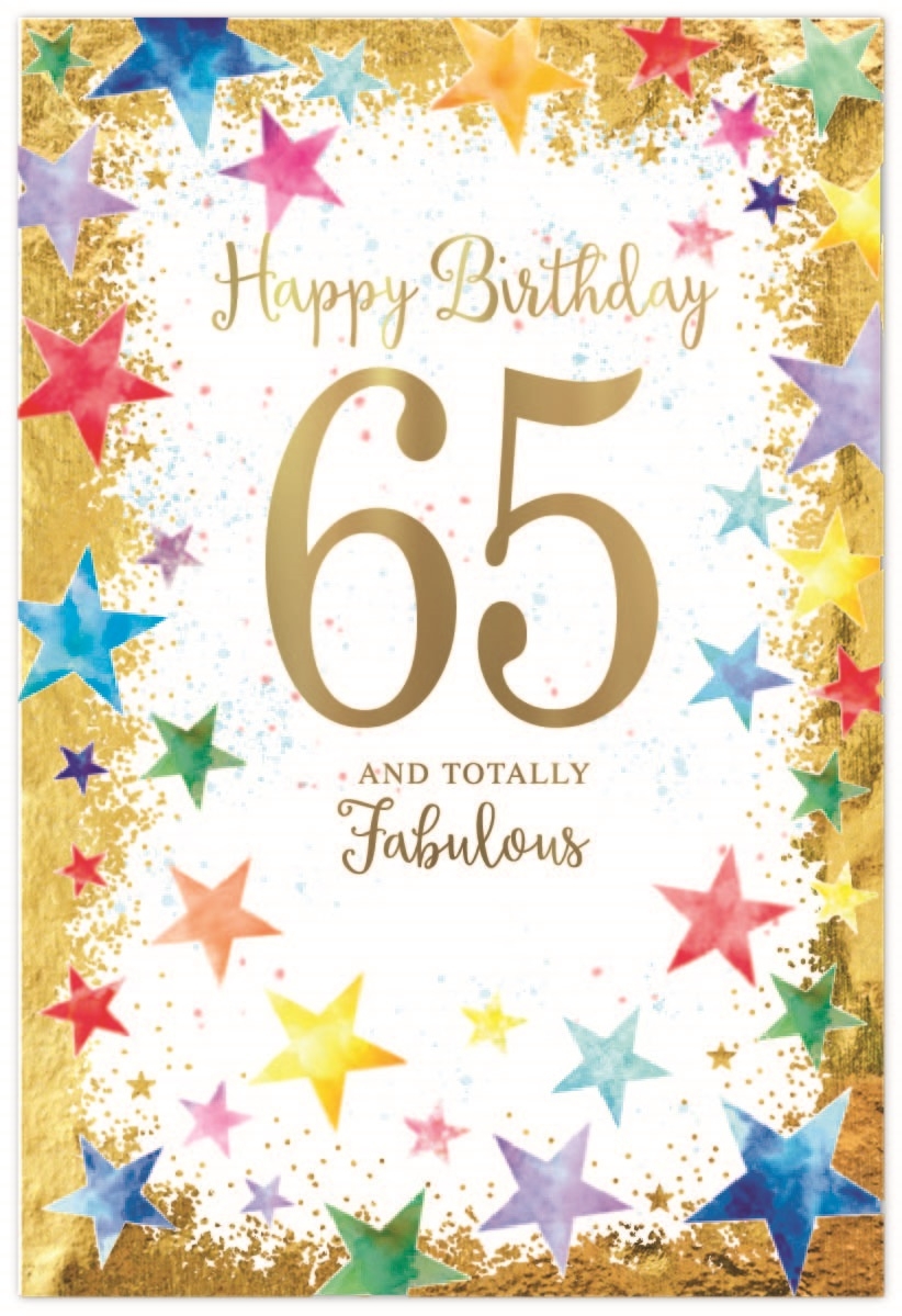 AGE 65 CARDS,Male 6`s Stars & Text