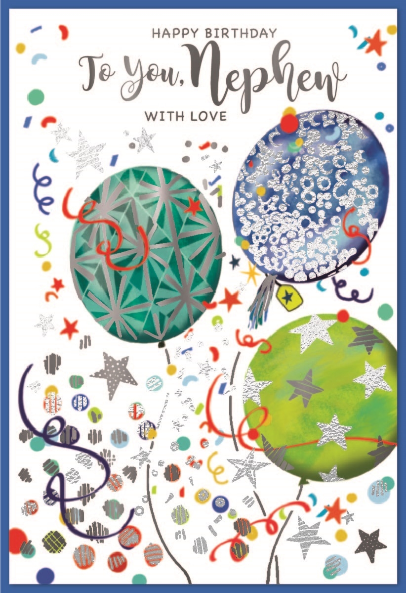 BIRTHDAY CARDS,Nephew 6`s Balloons & Streamers