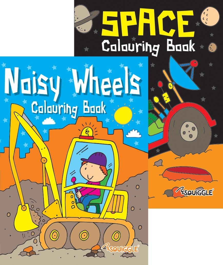 COLOURING BOOK,Space & Noisy Wheels [Packs Only]