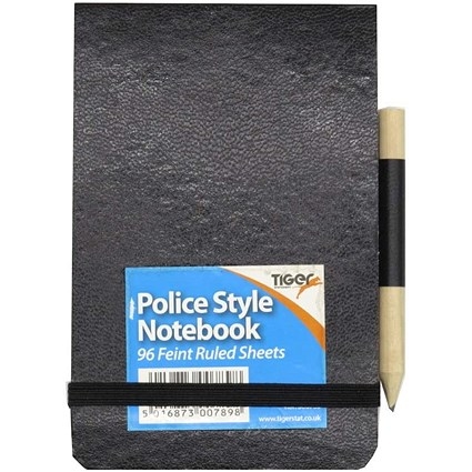 POLICE STYLE NOTEBOOK + Pencil 85x130mm 96 Ruled Sheets [Packs Only]