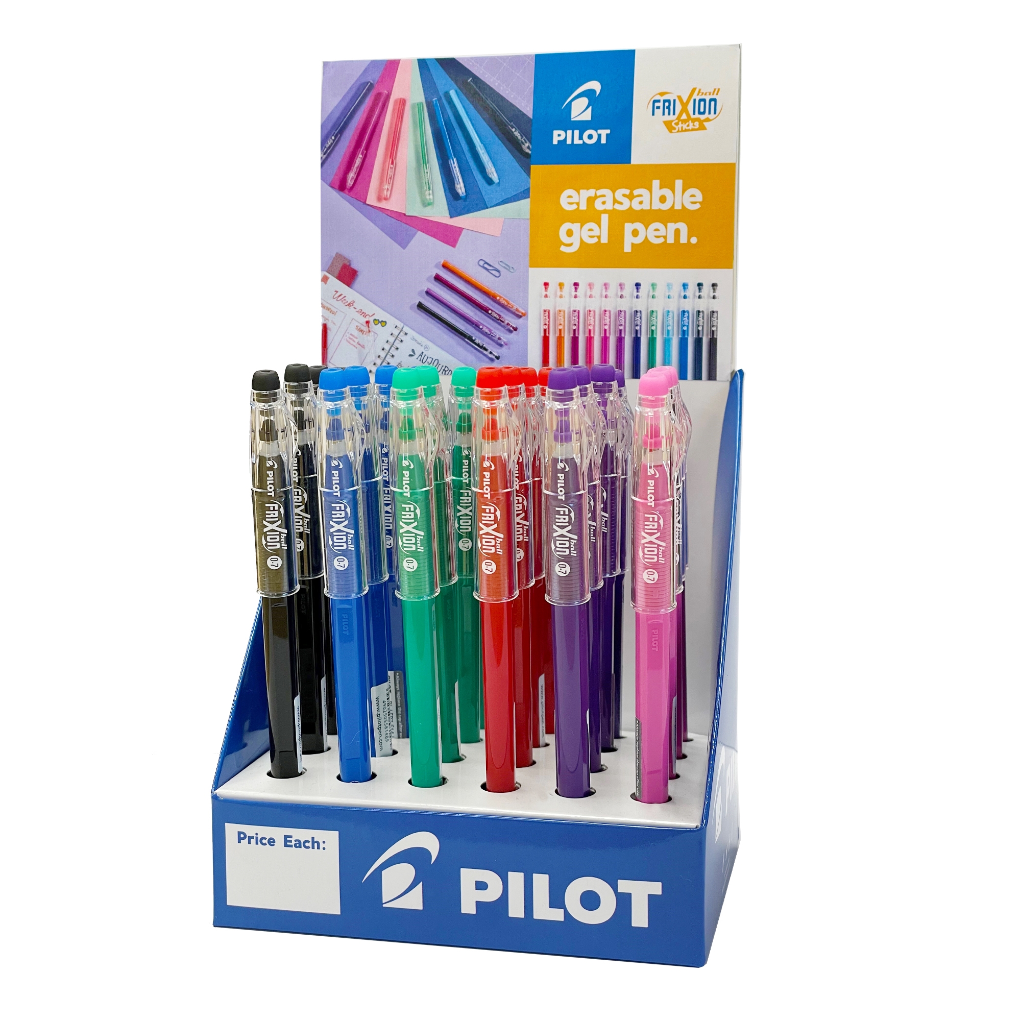 ROLLERBALL PEN,Frixion Erasable Blue & Blk CDU(Pilot) [Packs Only]