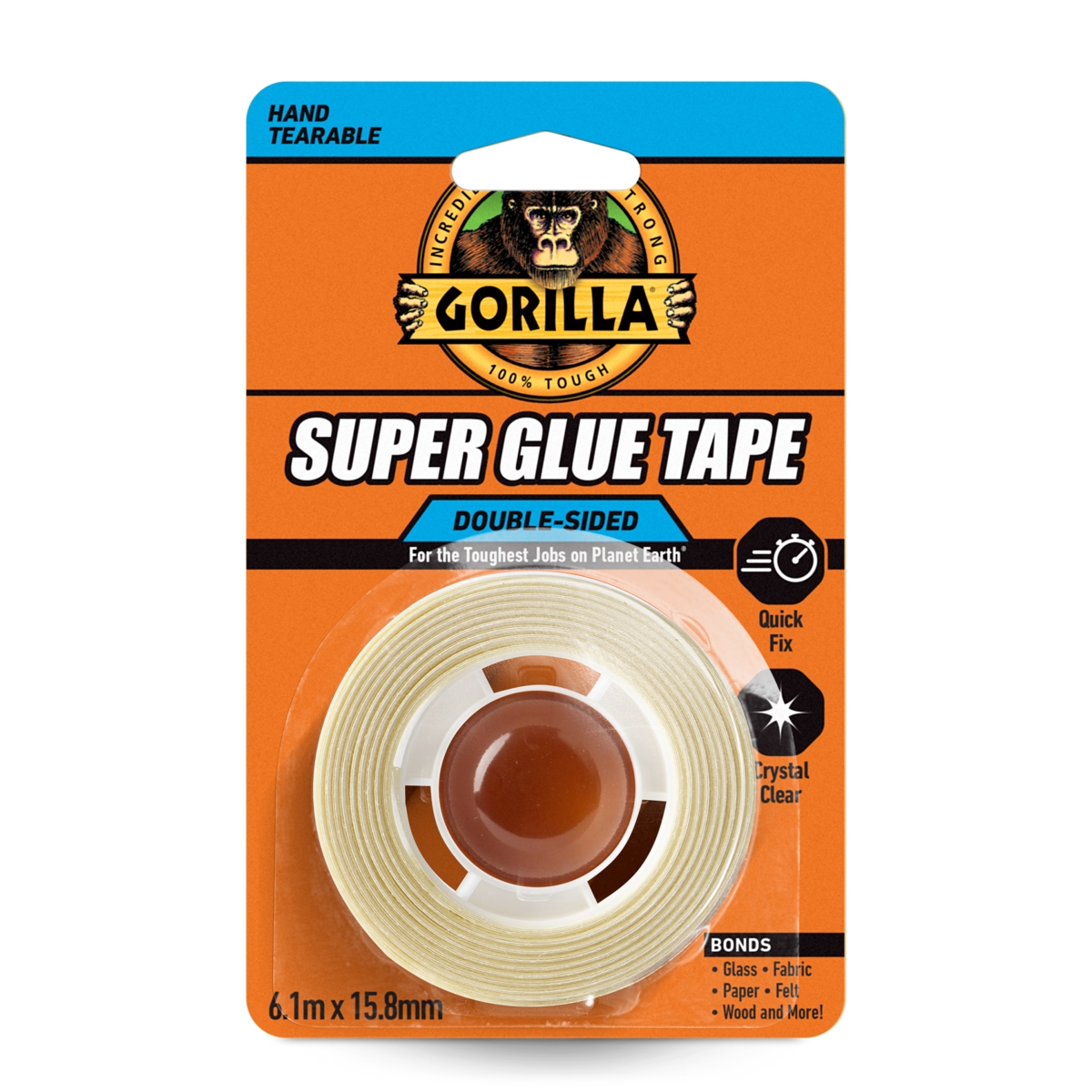 GORILLA SUPER GLUE TAPE, Double Sided 15.8mm x 6.1m [Splittable]