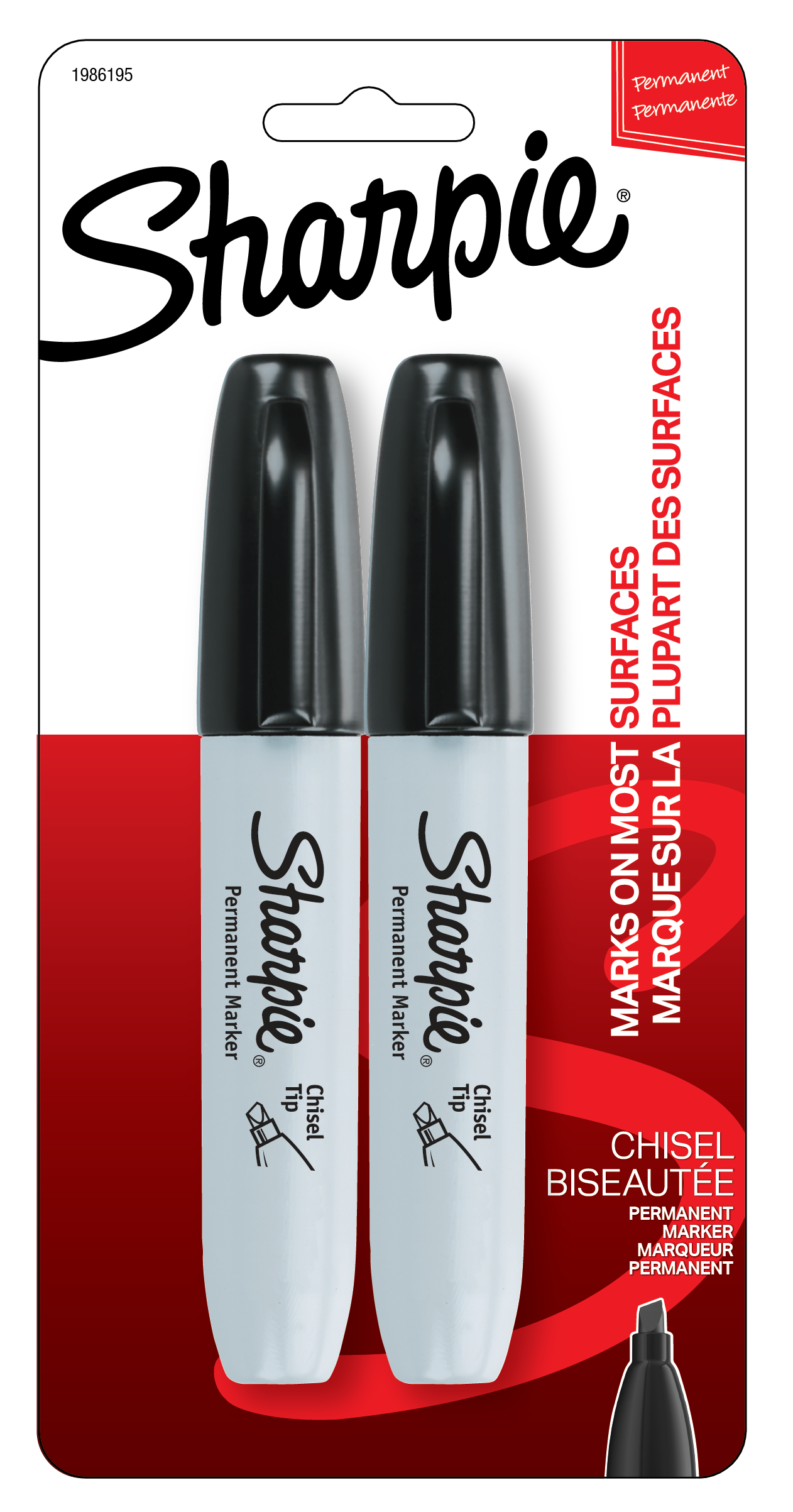 PERMANENT MARKER,CHISEL SHARPIE Black 2`s I/cd [Splittable]