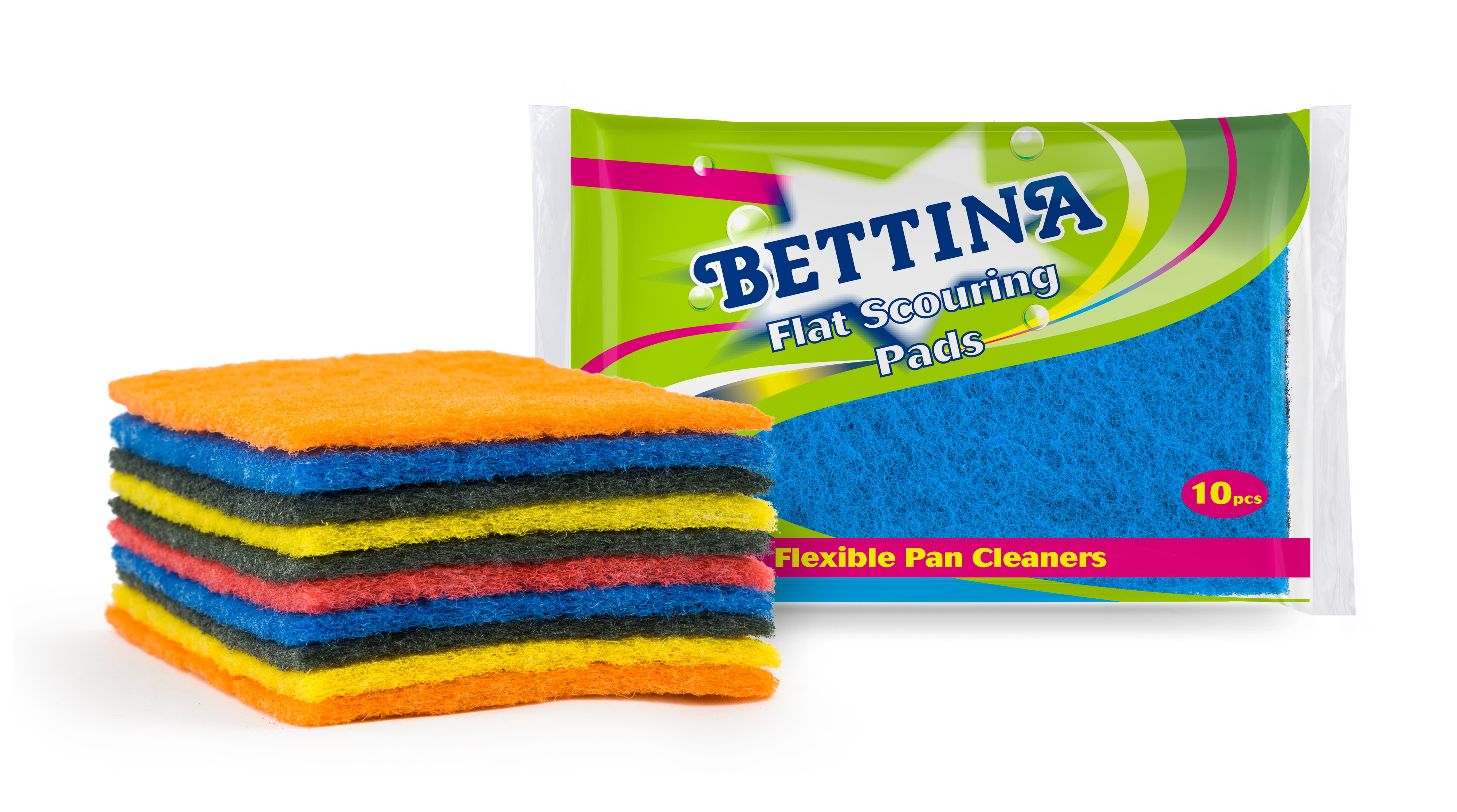 SCOURING PADS 10`s Assorted Colours B109 [Splittable]