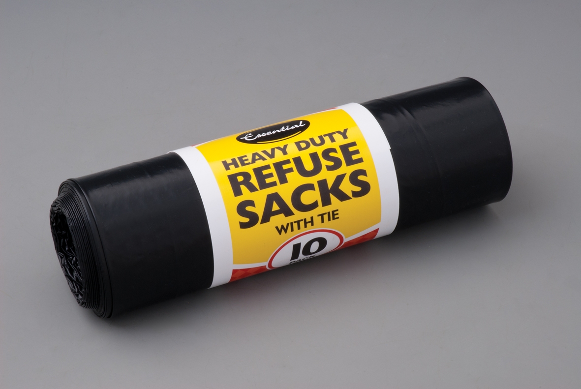 REFUSE SACKS,On a Roll,10`s With Tie. 72 x 100cm [Splittable]