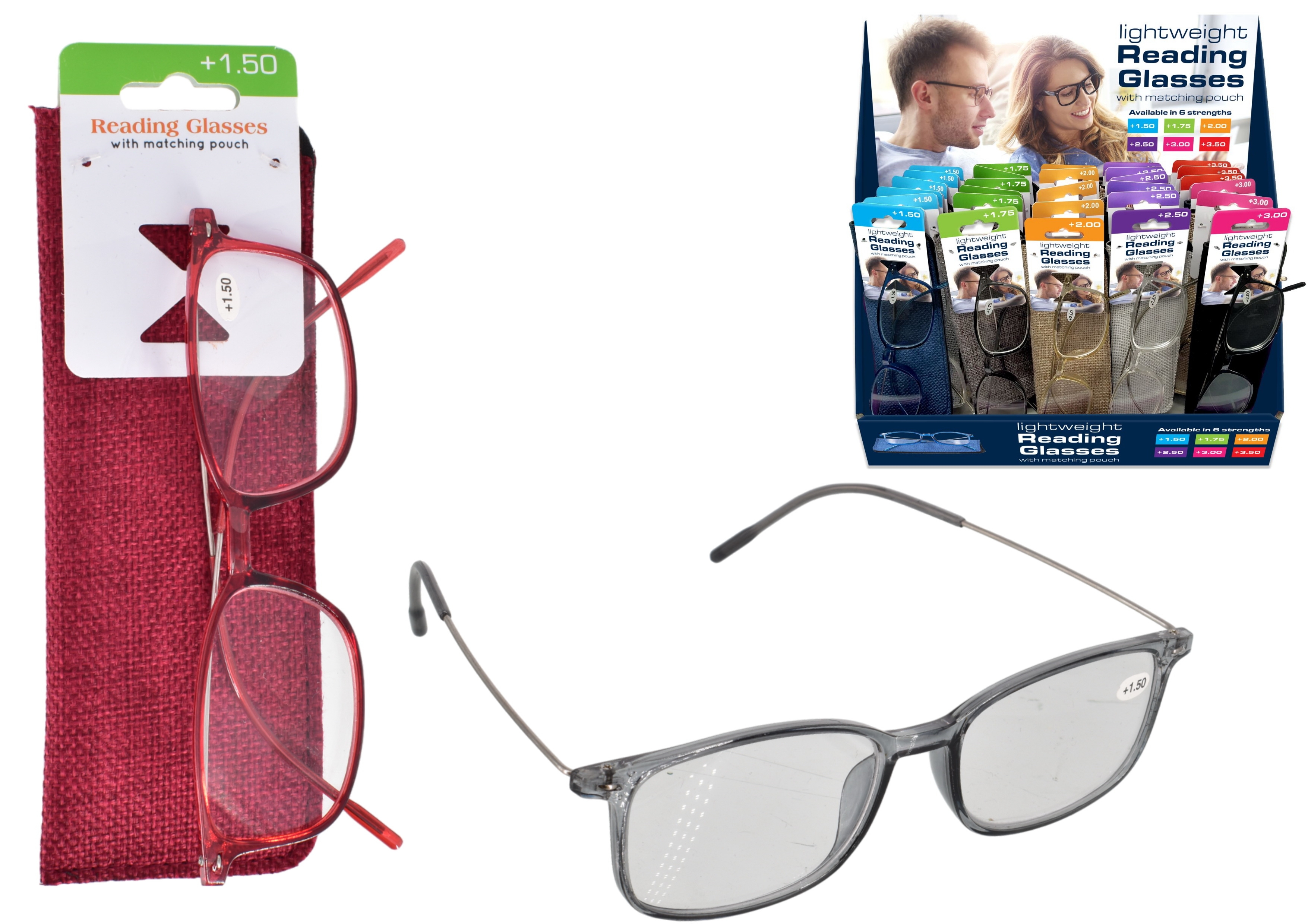 READING GLASSES, With Case Asst.Magnification. CDU [Packs Only]