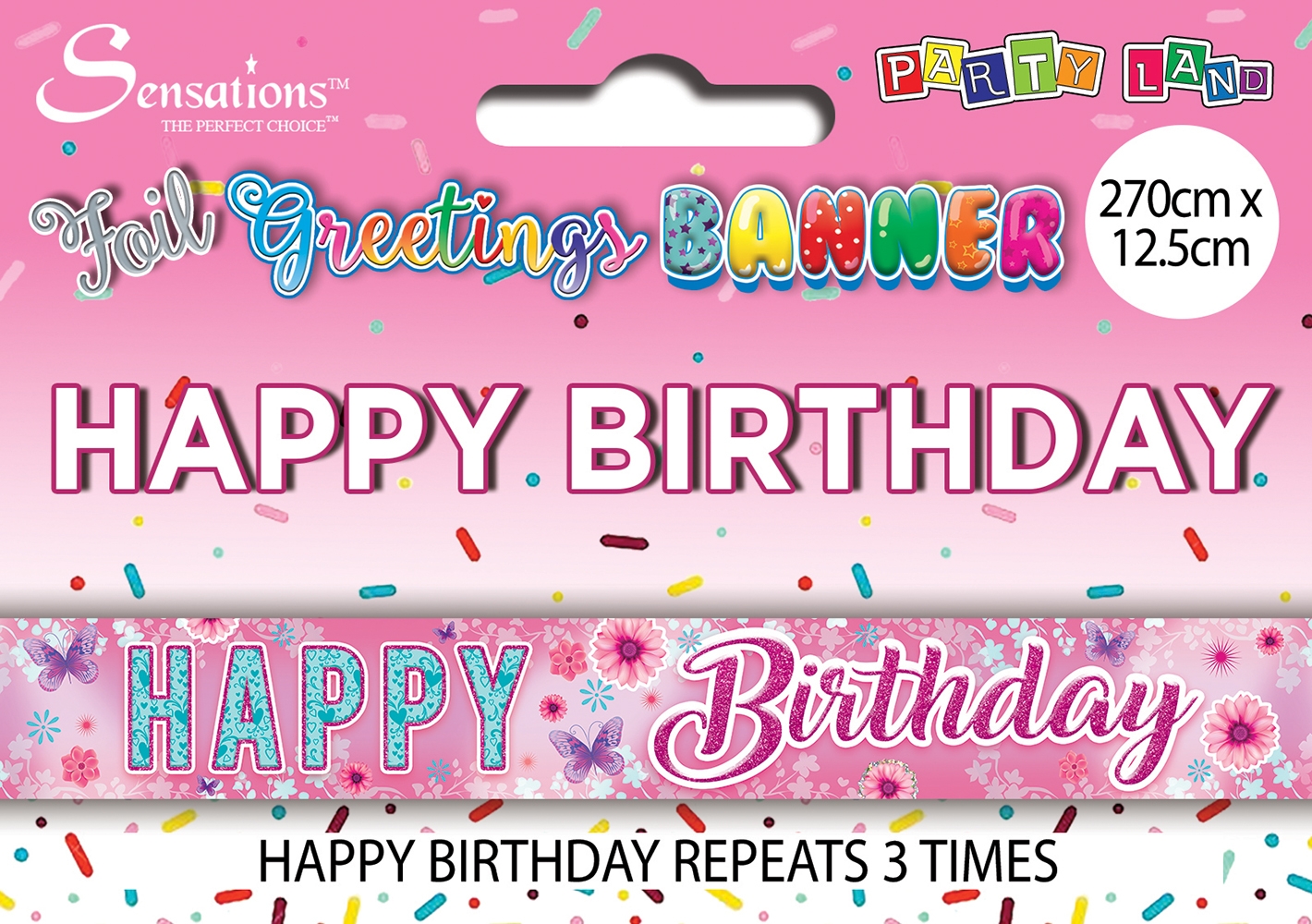 BANNER,Happy Birthday Floral Butterflies [Packs Only]