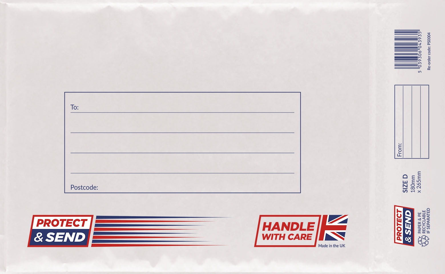 PADDED ENVELOPES,Size D White Protect & Send CG015 [Packs Only]